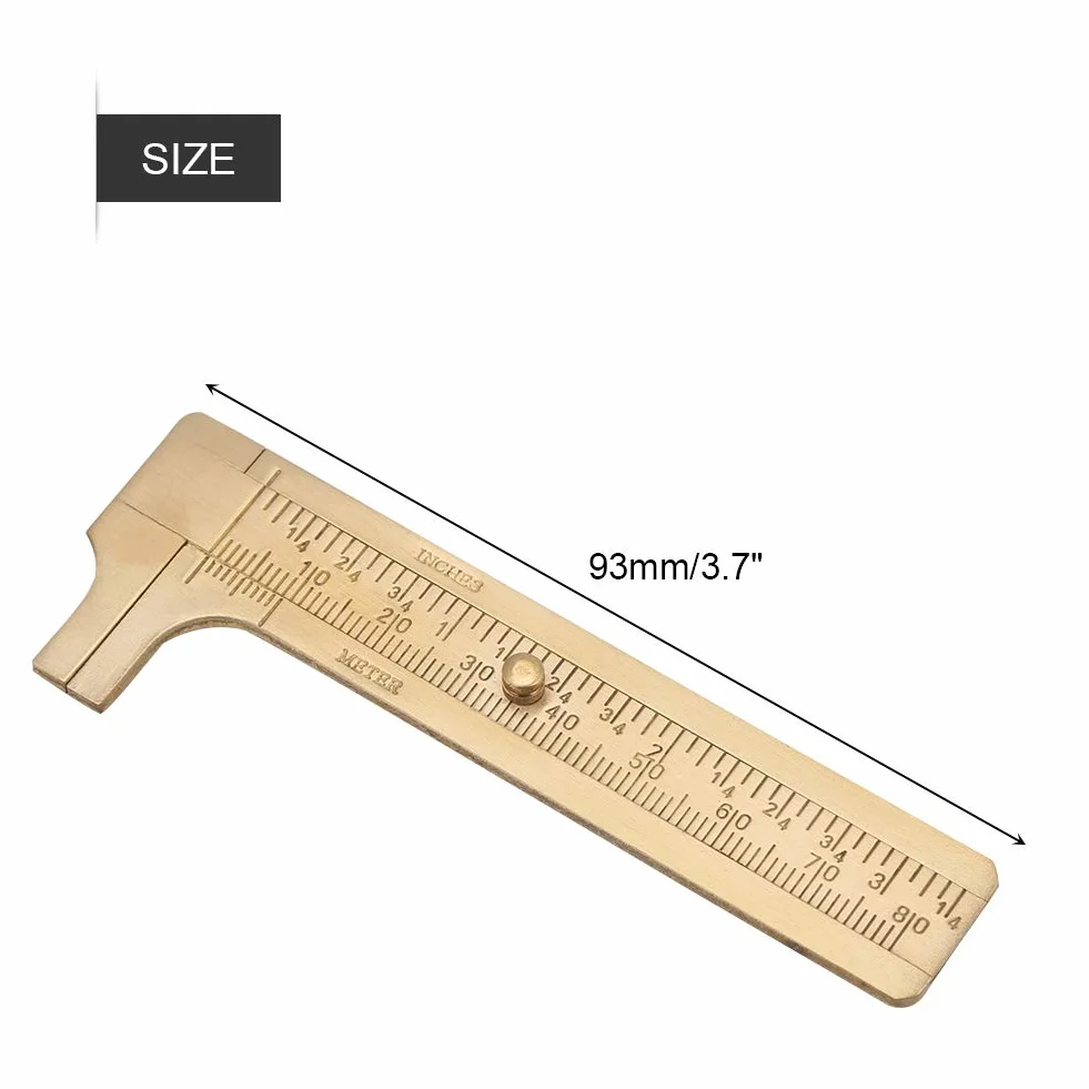 Suwmiarka Akozon Vernier z podwójną skalą mm/cale Mosiężne narzędzie pomiarowe (80 mm)