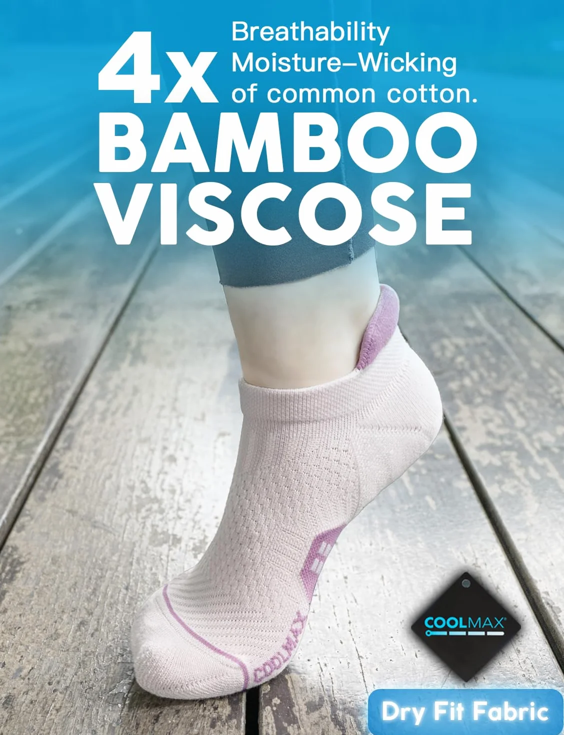 Juclise Damskie skarpety kompresyjne Coolmax Bamboo Invisible Running Oddychające amortyzujące pęcherze bezszwowe skarpety sportowe