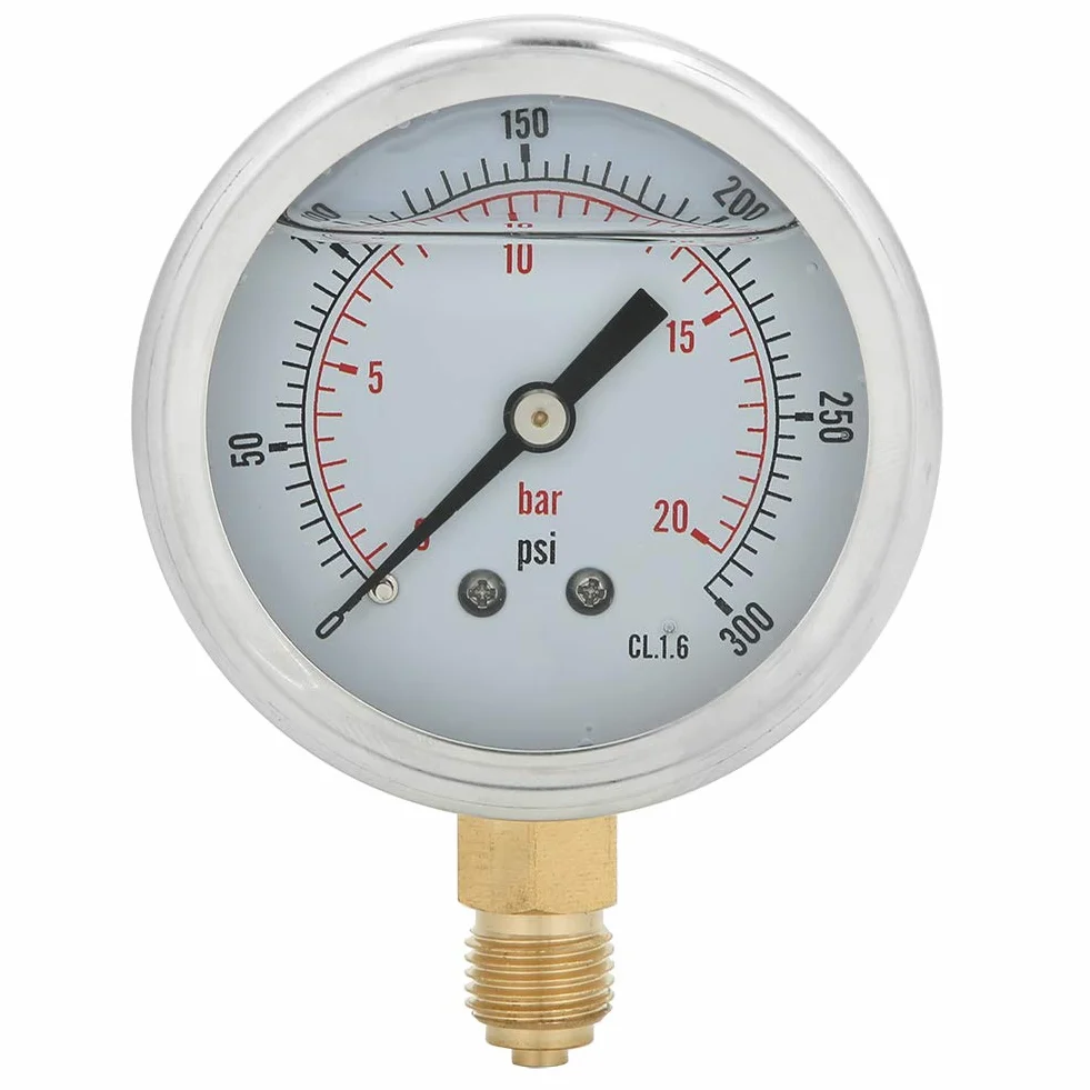Kadimendium 11x9x6 Promieniowy 300 + Bar + Ciśnienie + Manometr TS PGG604-20bar 1/4BSP Y60 Promieniowy Manometr Wypełniony Olejem do Maszyn