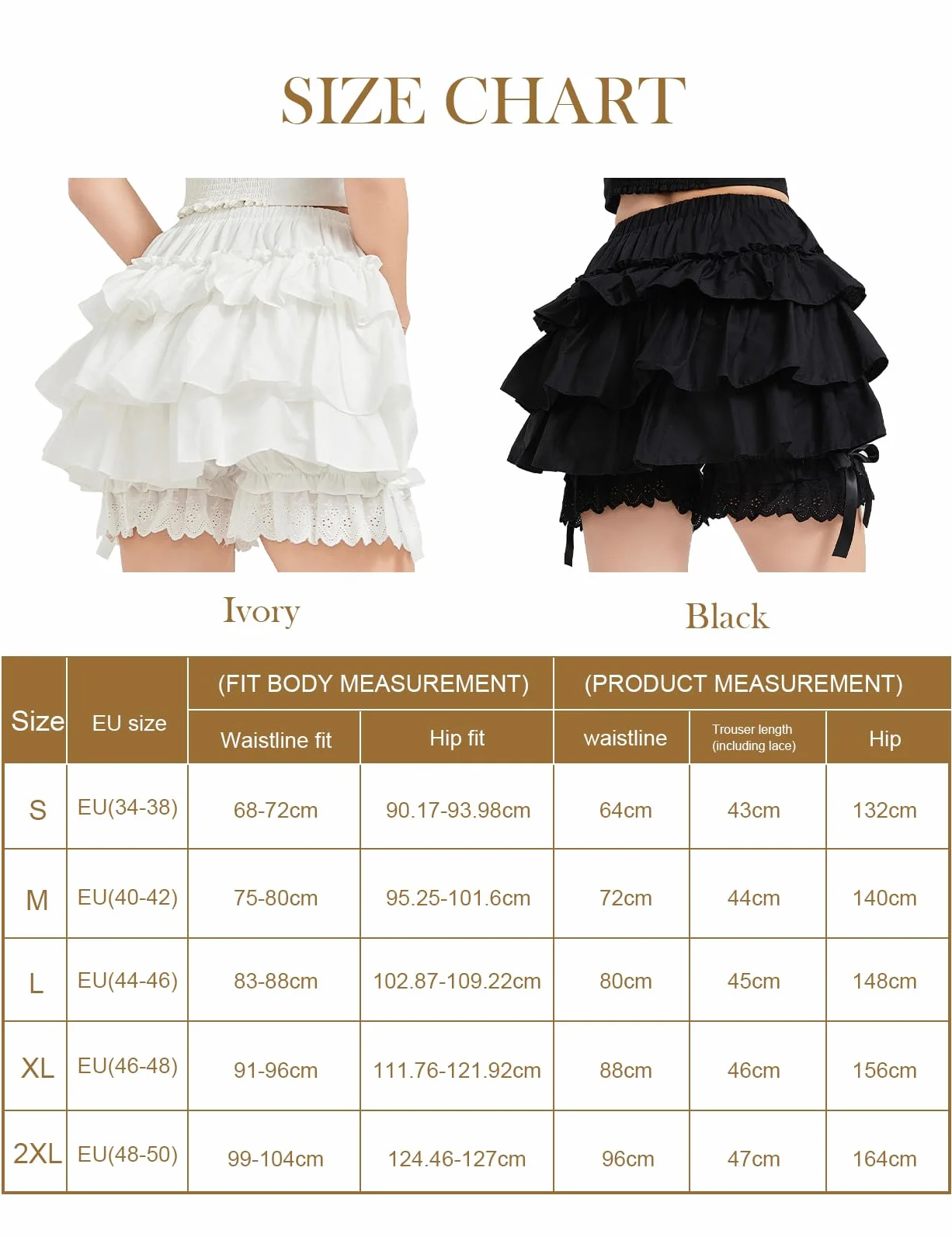 BEAUTELICATE Damskie szorty Bloomer 100% bawełna retro czółenka z falbankami spodnie piżamowe majtki Pumpkin Pantaloons Pettipants falbanki białe
