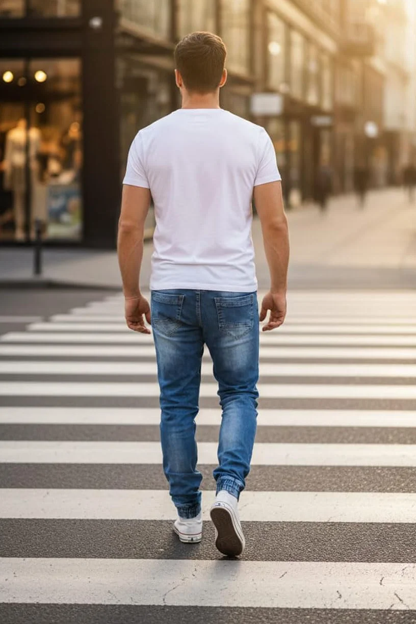 Reslad Dżinsy spodnie dresowe o wyglądzie dżinsu, męskie spodnie slim fit, spodnie męskie RS-2073