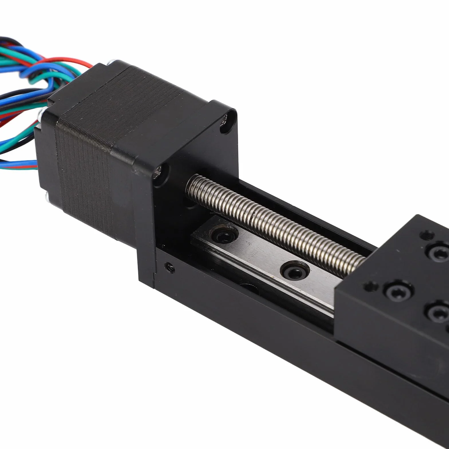 Asixxsix Mini Liniowy Siłownik Slajdów do Przewodnika Szyny, Liniowy Siłownik Sloty z Silnikiem Krokowym NEMA 11, 100 Mm Efektywna długość Podróży dla CNC Routeter Machine