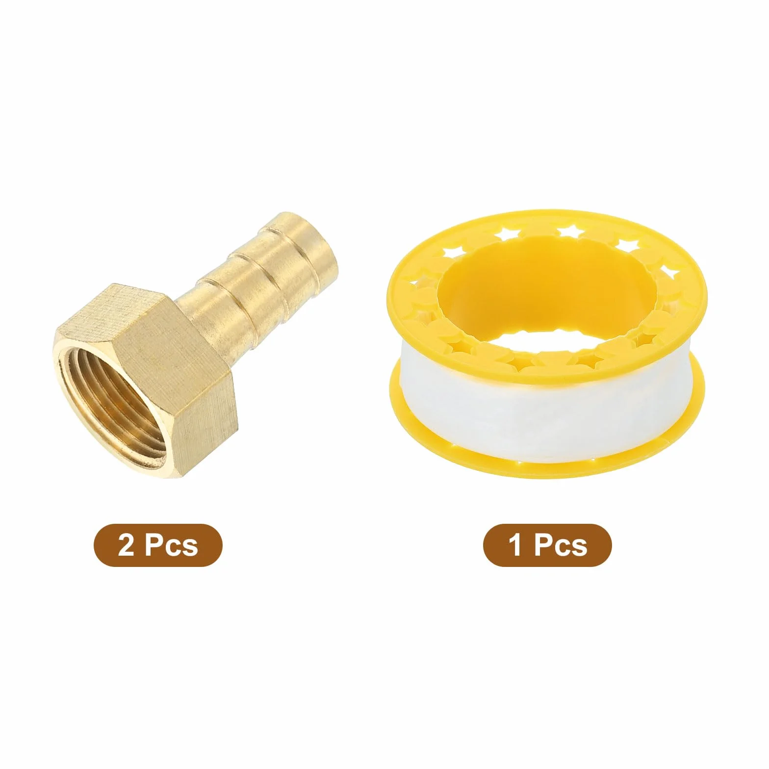 QUARKZMAN 2 sztuki mosiężnych króćców do węża, 3/8" x G 3/8 żeńskie mosiężne króćce do węża, adapter z taśmą do łączenia rur, urządzeń mechanicznych, urządzeń sanitarnych