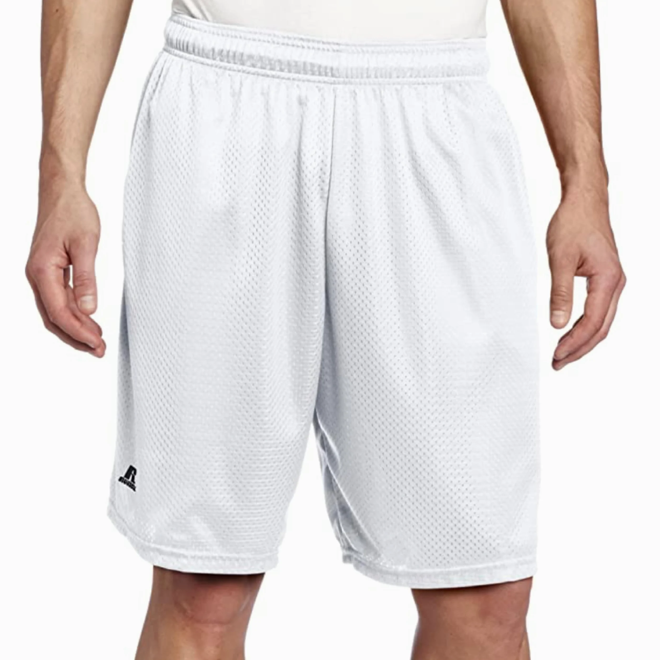 Russell Athletic Męskie spodenki z siateczką, biały, XL