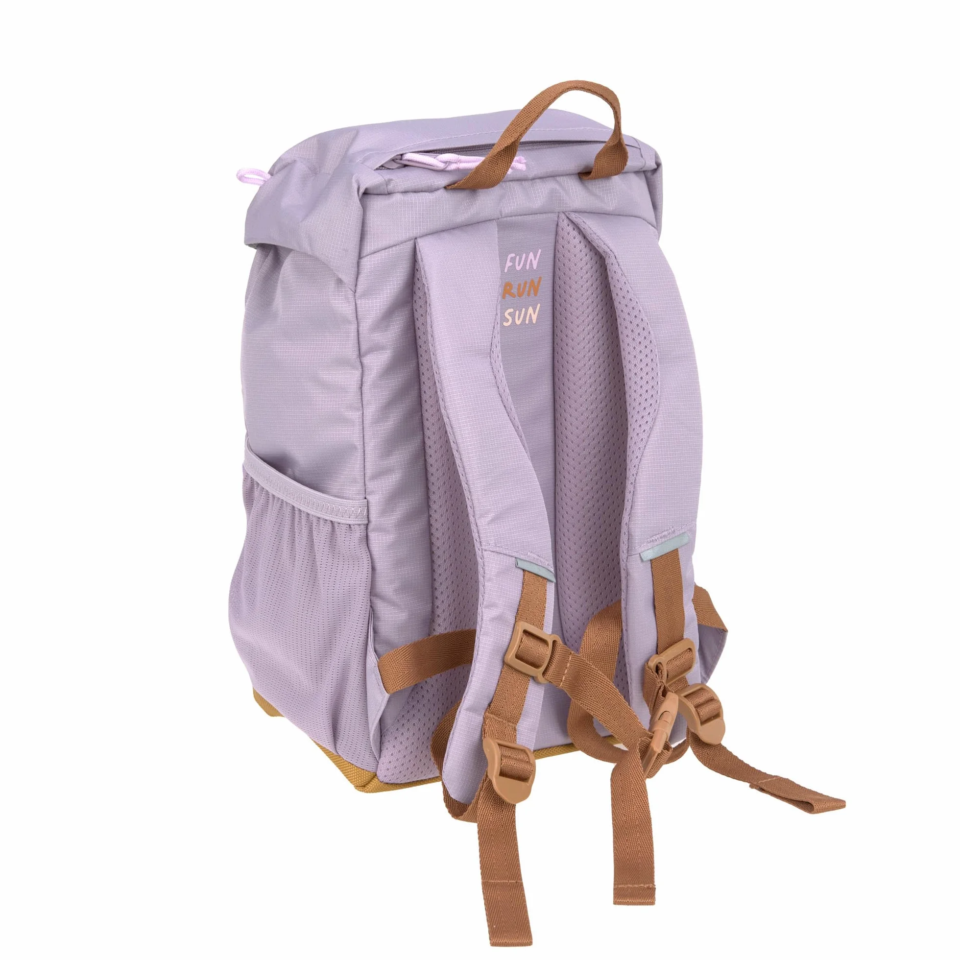 LÄSSIG Dziecięcy plecak trekkingowy, plecak dziecięcy z pasem piersiowym, wyściełane paski na ramiona, wodoodporny, 14 litrów/duży plecak outdoorowy Lilac, liliowy, Nowoczesny