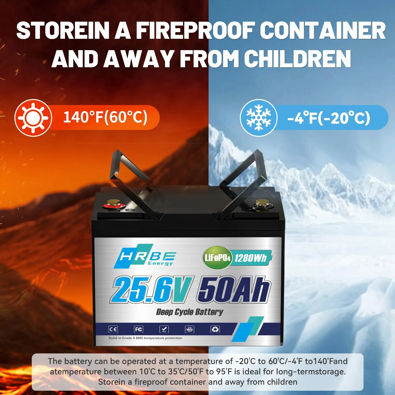 24V 50AH LiFePO4 Akumulator 1-pak, wbudowany BMS i ogniwa klasy A, 24V akumulator litowo-żelazowo-fosforanowy, 4000-15000 głębokich cykli dla RV,Solar,Silnik trollingowy，kemping，łódź