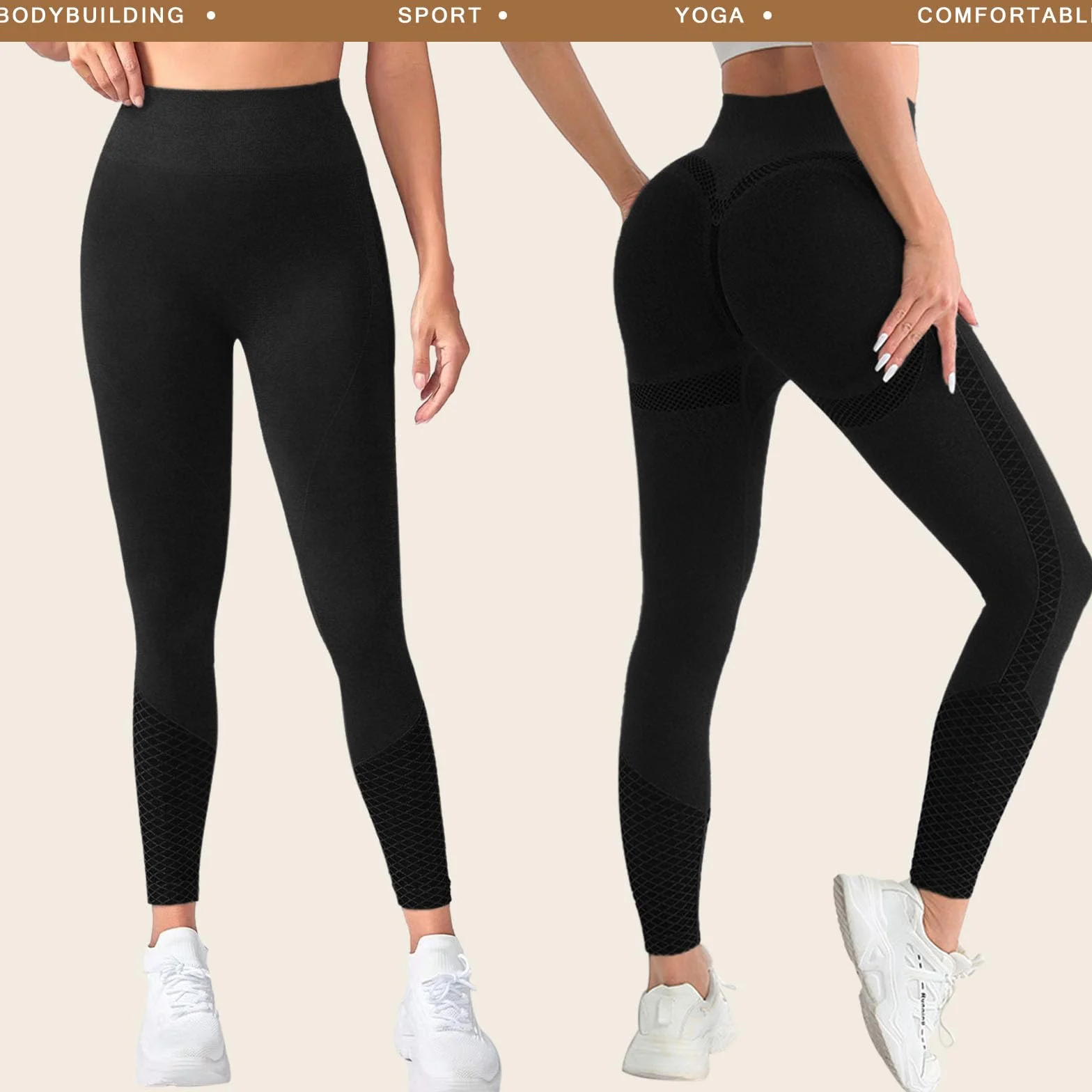 Damskie legginsy sportowe Push Up Booty Scrunch Legginsy wyszczuplające spodnie na siłownię z wysokim stanem matowe bezszwowe legginsy antycellulitowe joga fitness