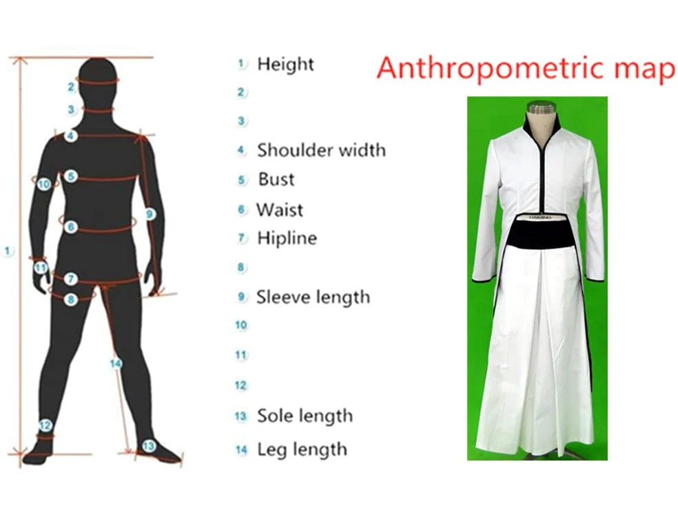 US size Anime Ulquiorra cifer kostium cosplay męski biały kimono garnitur (rozmiar M)