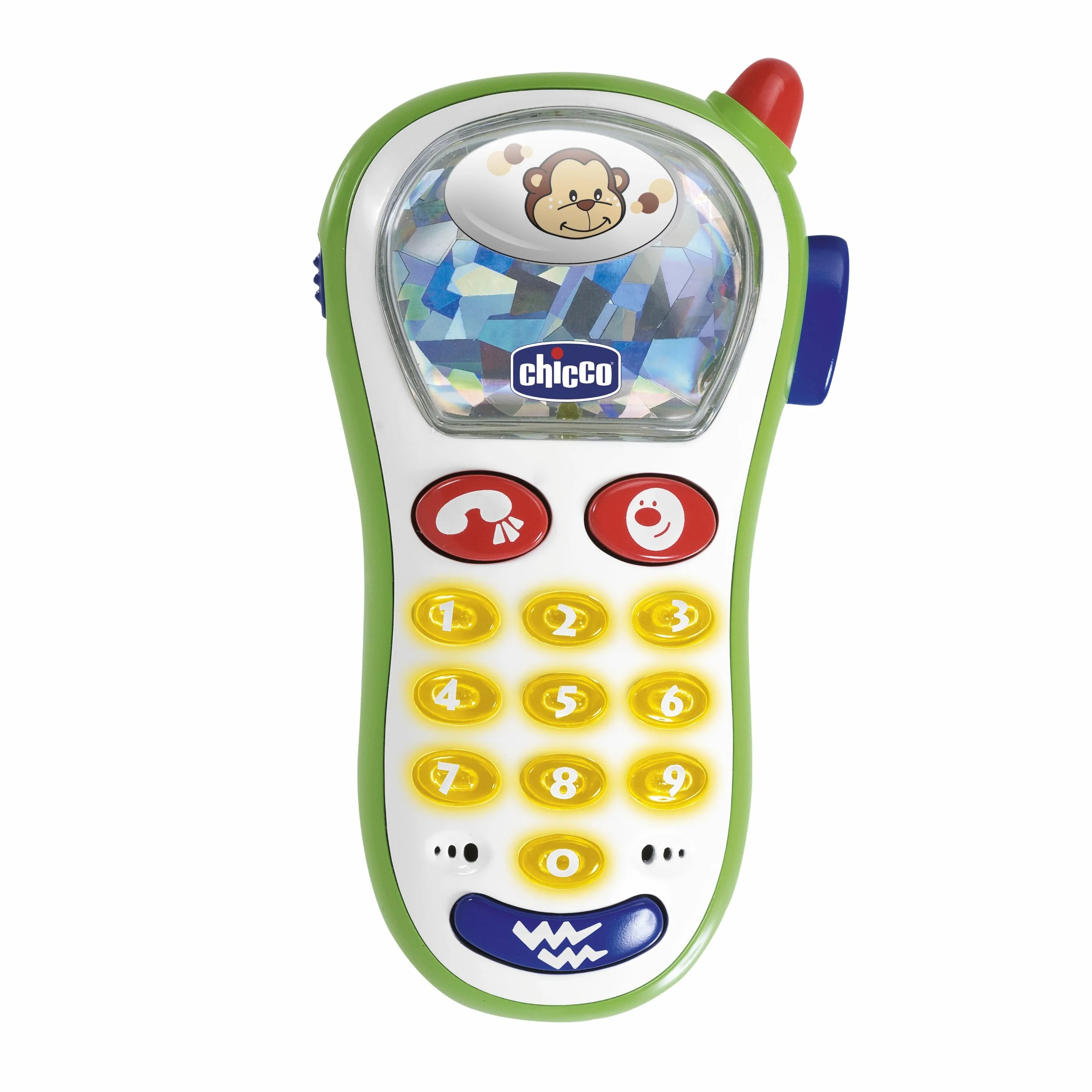 Chicco Telefon z Aparatem Fotograficznym Wibracjami i Zatrzaskami, ze Światłami i Dźwiękami, Zabawkowy Telefon dla Dzieci z Wibracjami i 10 Dzwonkami, Zabawki dla Dzieci 6 m- 3 lata
