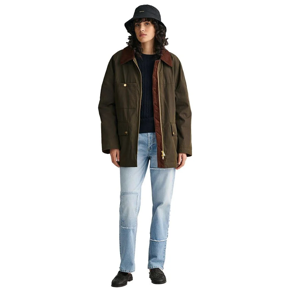 GANT Damski sweter ze stretchu, bawełna Cable C, Evening Blue, Standard, niebieski (Evening Blue), L