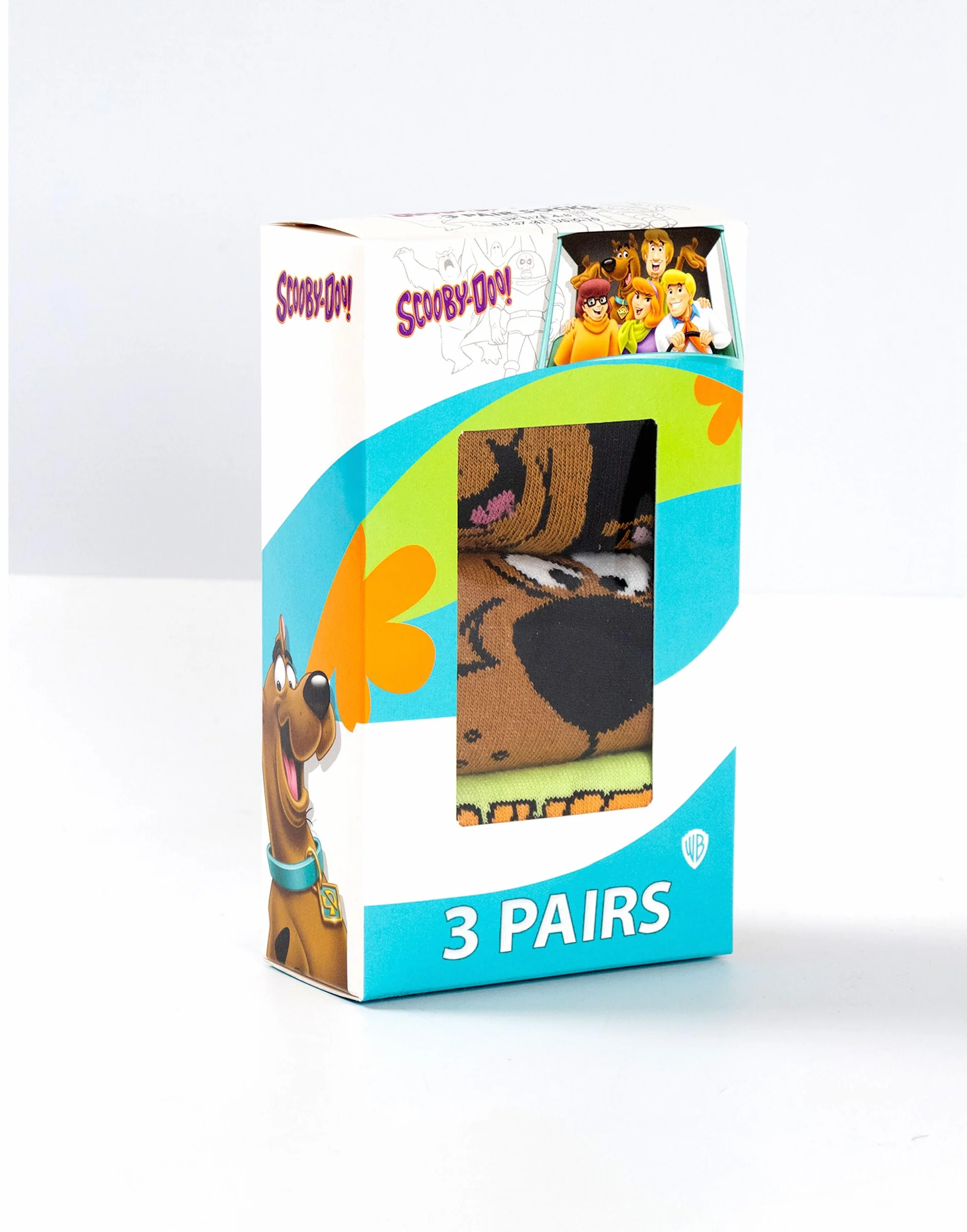 Scooby-Doo! Zestaw 3 skarpetek unisex z motywem Scooby Doo Mystery Machine w wielokolorowe paski
