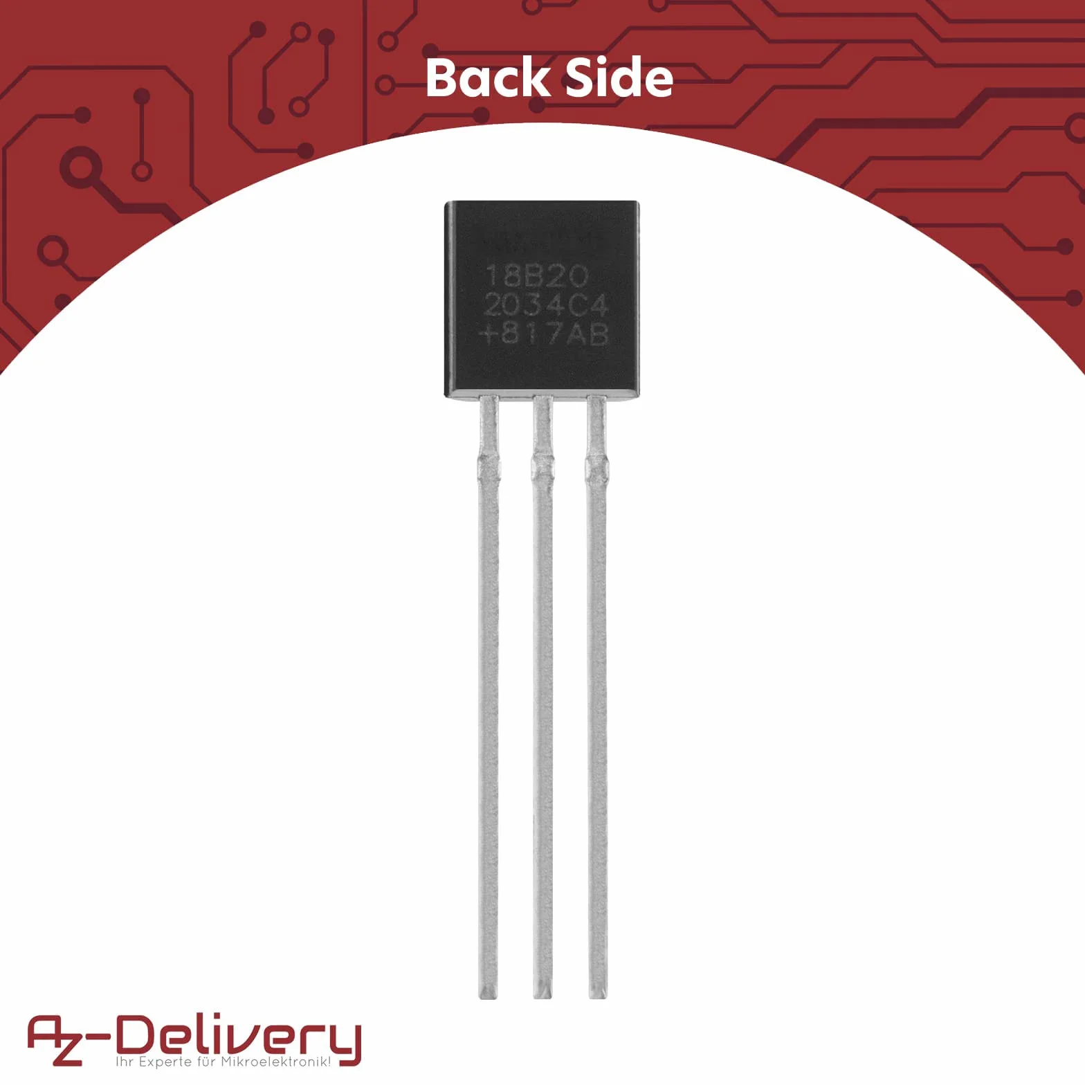 AZDelivery 3 x DS18B20 Cyfrowy Czujnik Temperatury TO92-55°C - +125°C kompatybilny z Arduino i Raspberry Pi, w tym E-Book!