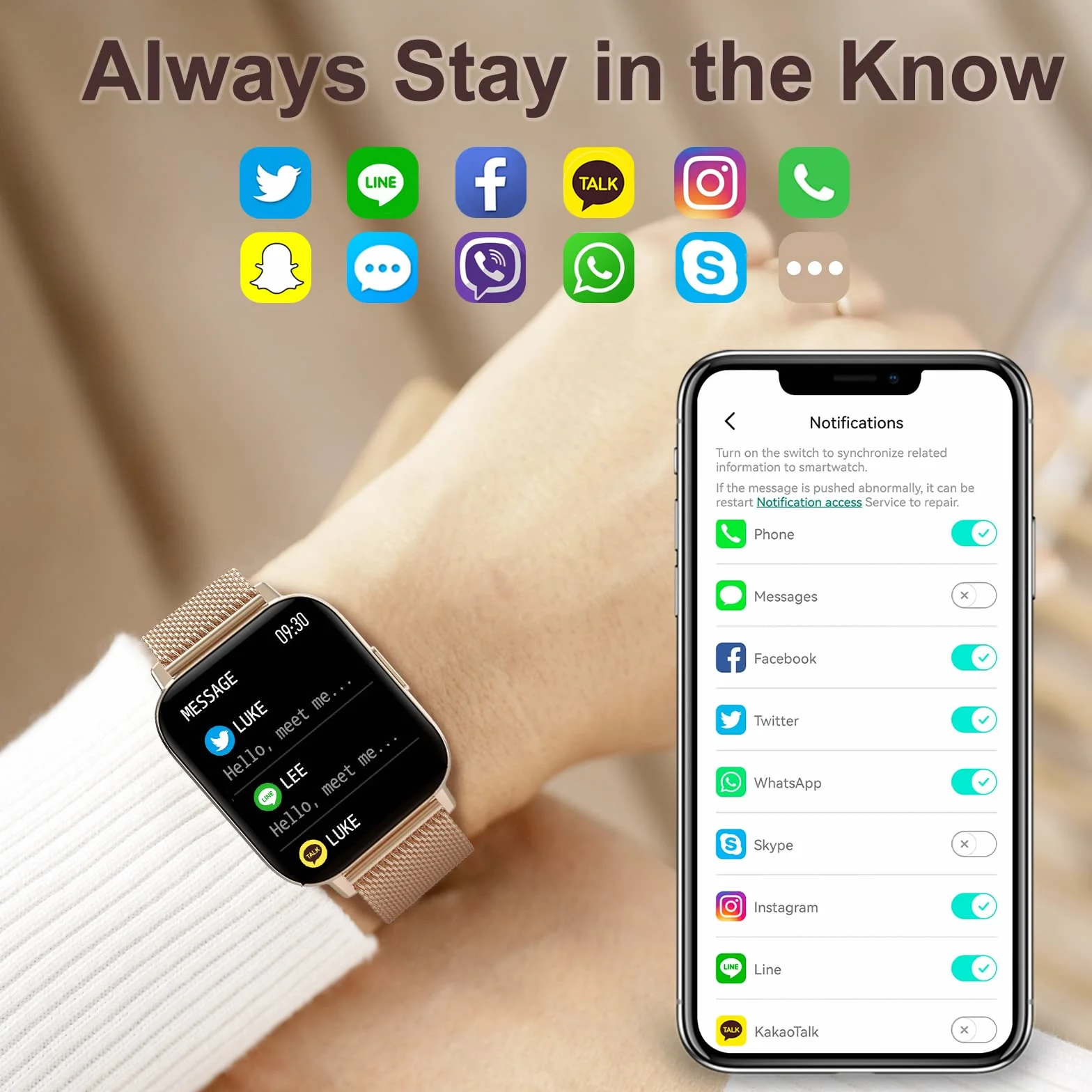 Smartwatch Damski z Pomiar Tętna, SpO2, Krokomierz, 8 Trybów Sportowych, Android iOS