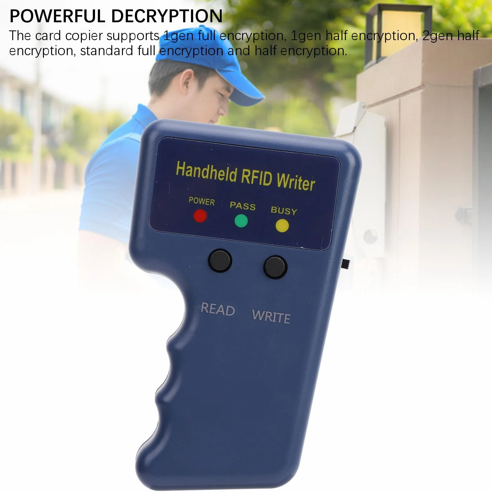 Czytnik RFID, Ręczna Kopiarka Brelok 125 KHz, Powielacz Kart Zbliżeniowych RFID Cloner z 5 szt. Breloczka T5577 i 5 szt. Kart T5577
