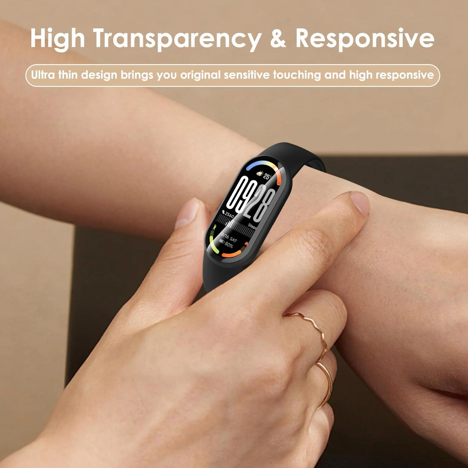 Hianjoo 6 sztuk folii ochronnej, kompatybilna z Xiaomi Smart Band 10, twardość 9H, odporna na olej/odporna na zarysowania, folia ochronna na wyświetlacz kompatybilna z Xiaomi Smart Band 10