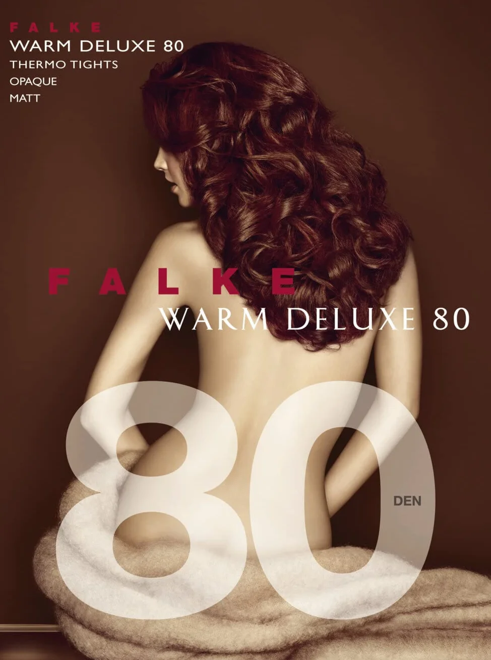 FALKE Rajstopy Warm Deluxe 80 DEN Niebieski Marine S-M