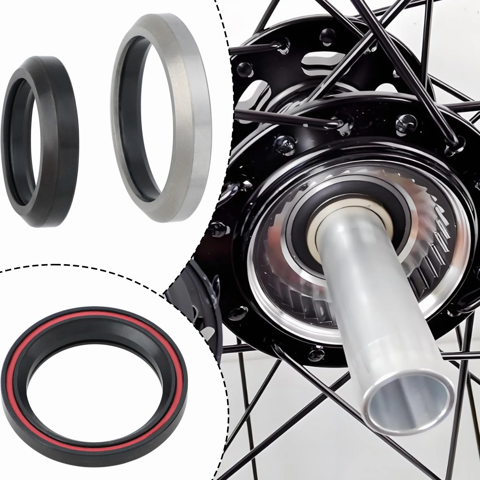 Create idea Zestaw łożysk stożkowych do roweru MH-P08F 45°+ łożysko dolne ACB518K 36° × 45°, kompatybilny z FSA NO.42 ORBIT C-40 1-1/20.3 cm do 3.8 cm IS42 / IS52