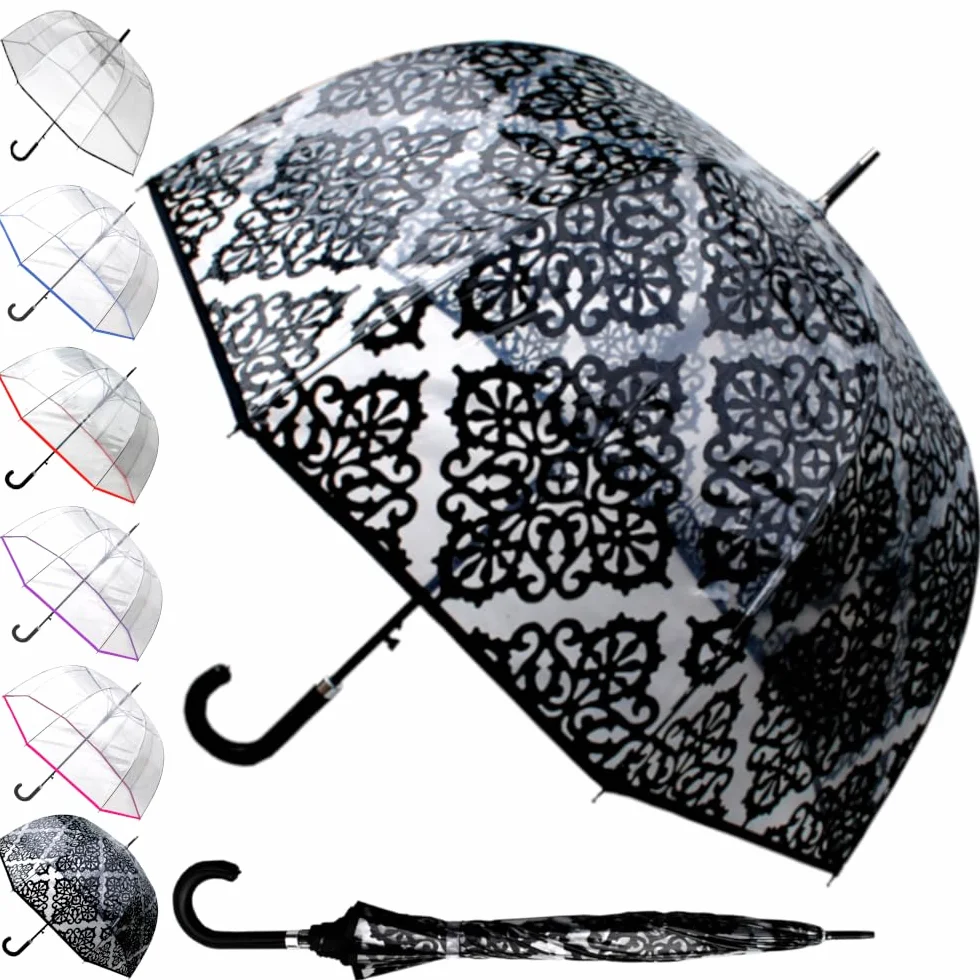 COLLAR AND CUFFS LONDON Parasol automatyczny przezroczysty wiatroszczelny panoramiczny StormDefender