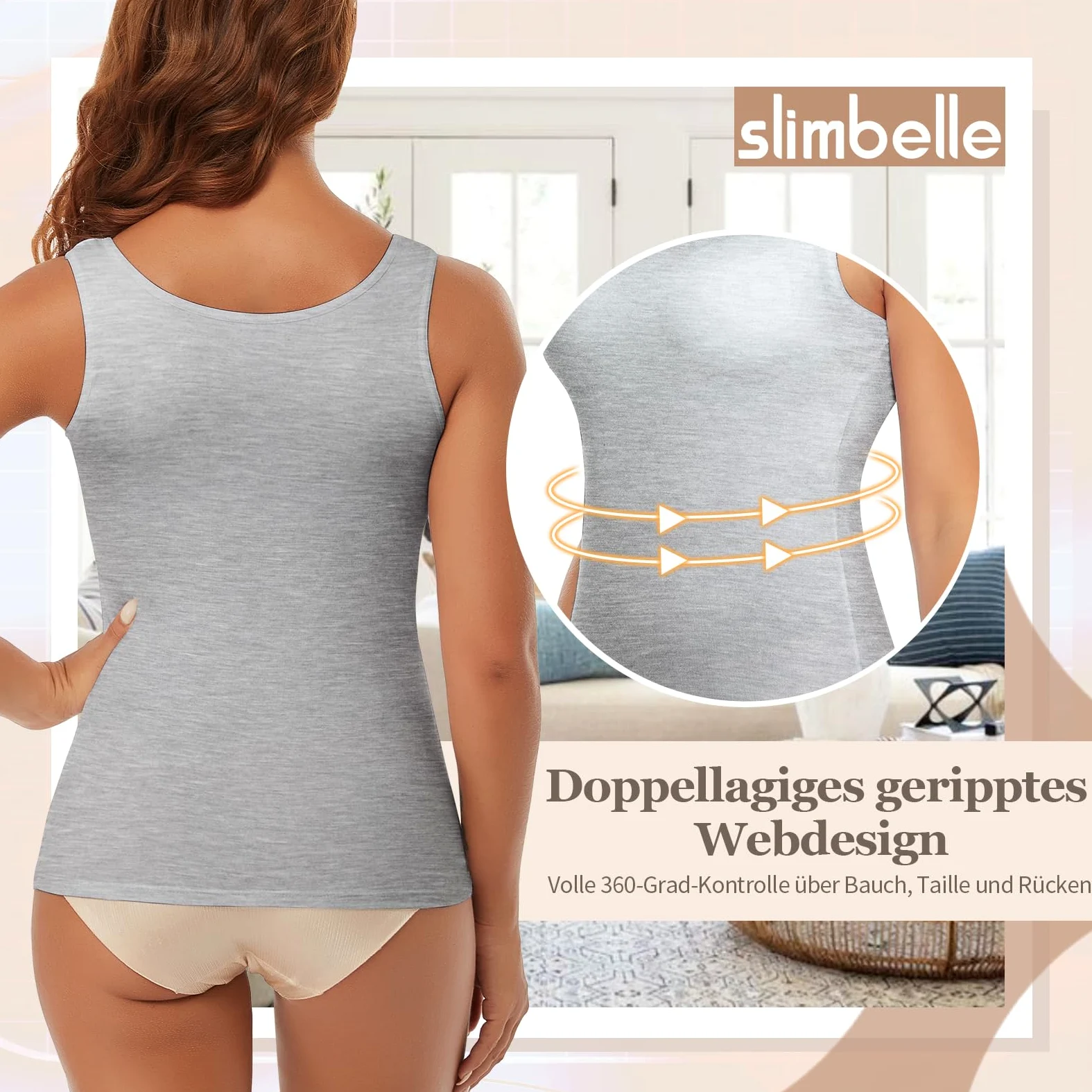 SLIMBELLE Damski biustonosz podkoszulek Basic Tank Tops ze zintegrowanym biustonoszem, szerokie ramiączka, bezszwowa podeszwa, bez fiszbin, wyściełana koszula, okrągły dekolt, koszula z braletką