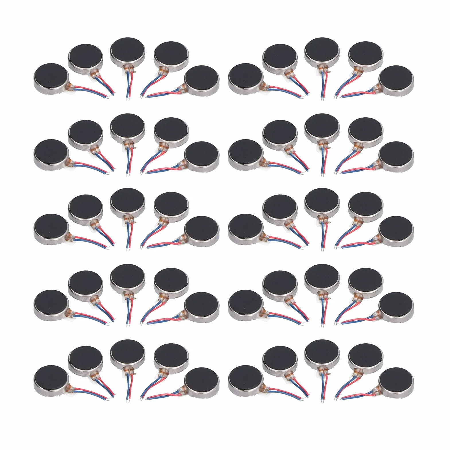 50pcs Mini DC Vibration Motor 3V 10x2.7mm Low Noise Micro Motor for Electronics DIY Projects compatible with Arduino