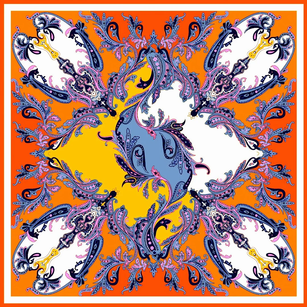 Lorenzo Cana jedwabna chusta damska 100% jedwab 90x90 cm