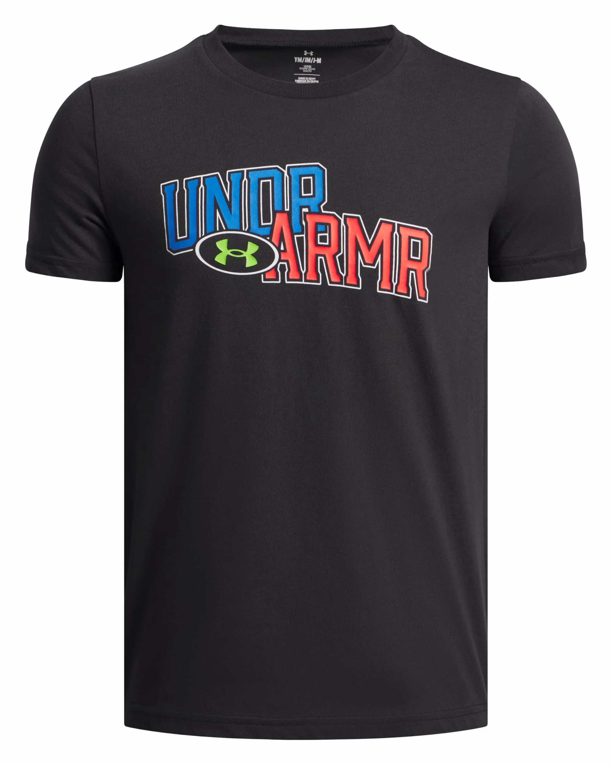 Under Armour Chłopięca koszulka UA Overlay WM SS, czarny/biały, 160-170