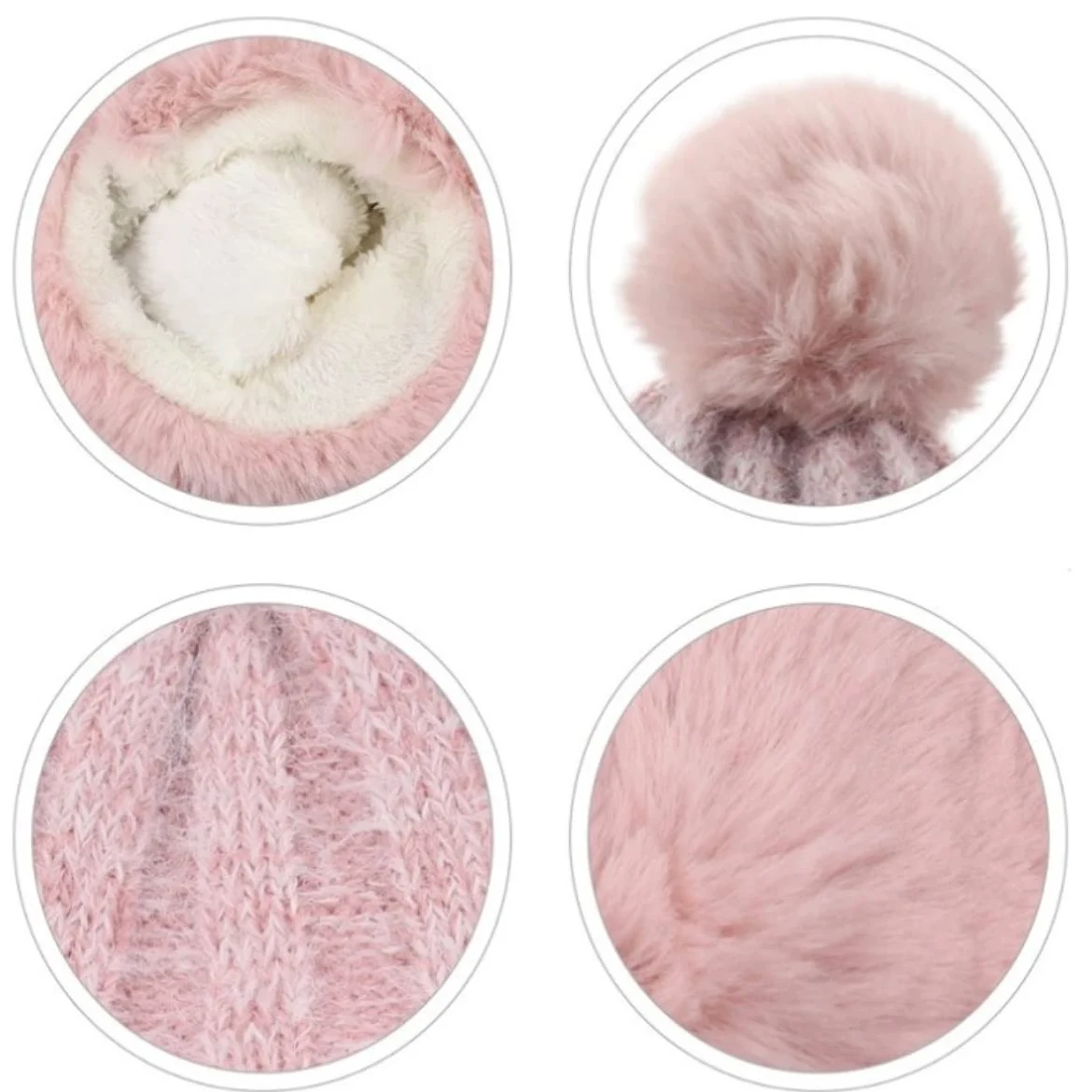 Czapka Beanie Czapka Zimowa Damska Czapka Beanie Retro Paski Fairy Warm Dzianinowa (różowa Jeden Rozmiar)