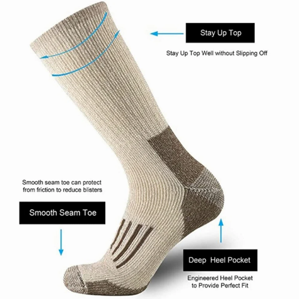 Skarpety wełniane dla mężczyzn zagęścić ciepłe piesze wycieczki Skarpety Crew Wool Sports Skarpety Euro Rozmiar 40-45 (Kolor: C Rozmiar: 4 pary) (Color : B, Size : 4 Pairs)