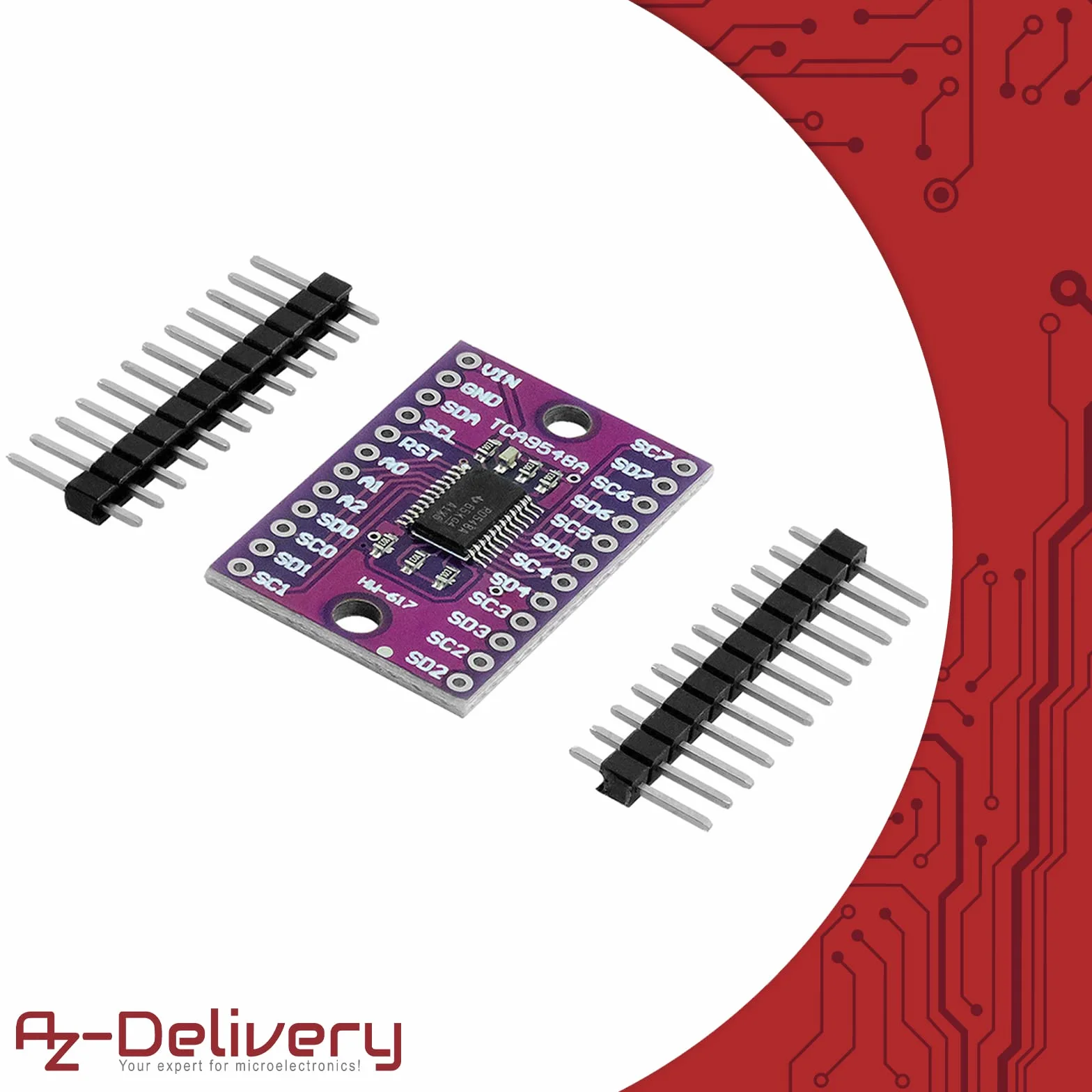 AZDelivery 3 x Multiplekser PCA9548A I2C 8-kanałowy multiplekser kompatybilny z Arduino w tym e-Book!