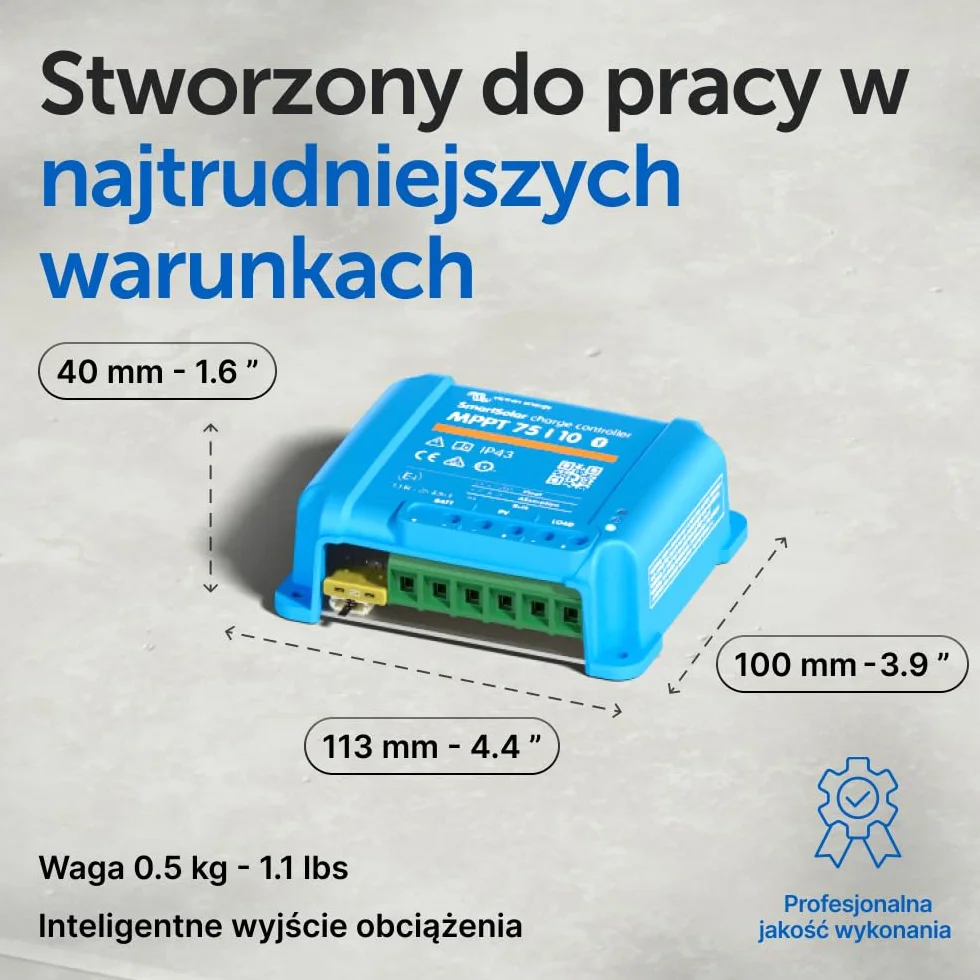 Victron Energy SmartSolar MPPT 75V 10 amp 12/24-Volt Kontroler Ładowania Słonecznego (Bluetooth)