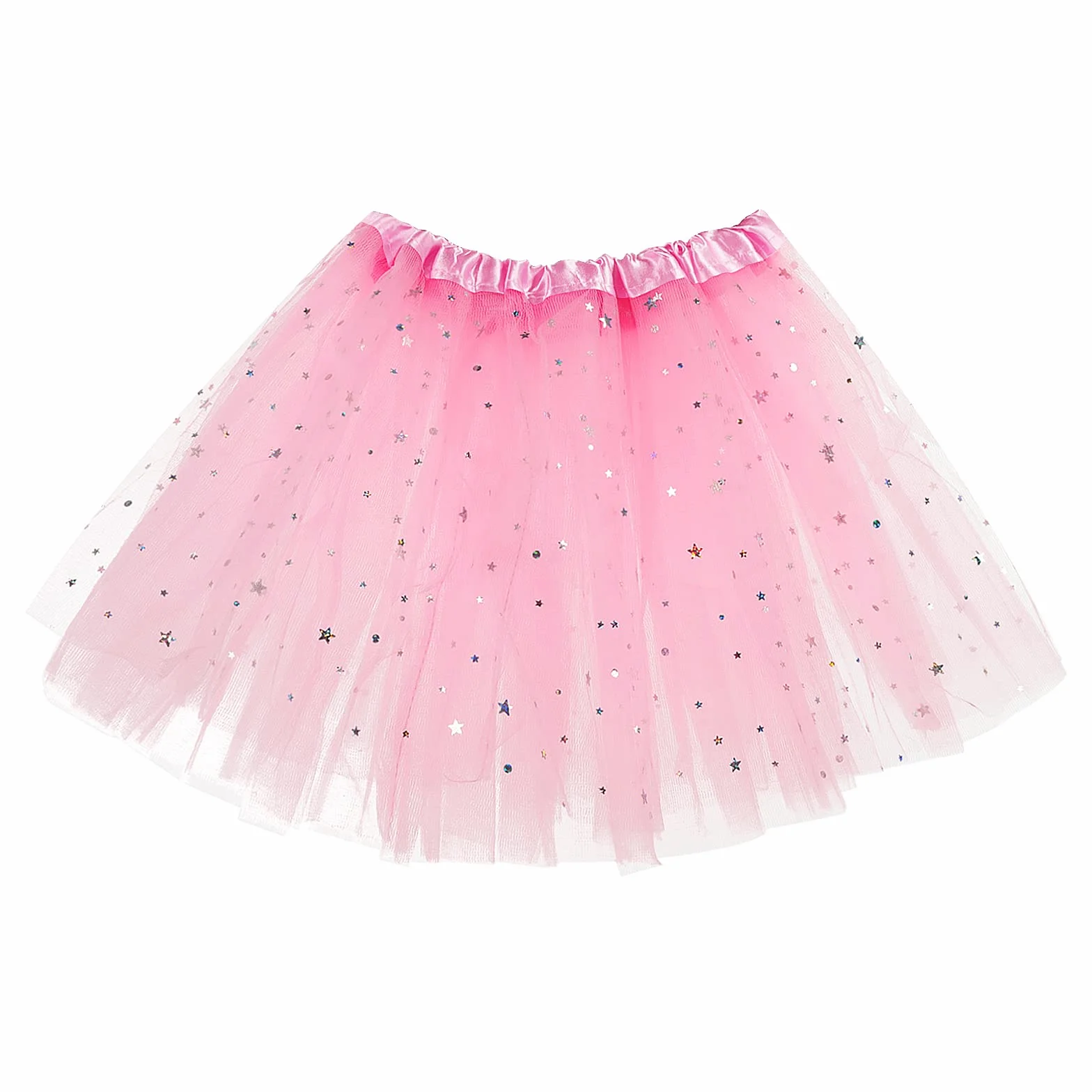 Sibba Sparkle Tutu spódnica do tańca, 3 warstwy tiulu, cekiny, gwiazdki, spódnica, do odgrywania ról, urodziny, dla księżniczki, na imprezę, dla dziewczynek w wieku 2-7 lat, sportowa odzież