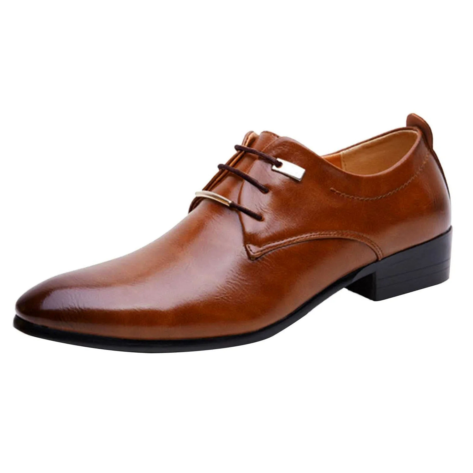 Buty na spuchnięte stopy Męskie buty Klasyczny brytyjski Retro Szpiczasty nosek Sznurowane Business Casual Buty ze szpiczastymi noskami Męskie skórzane buty wyjściowe Szeroka szerokość