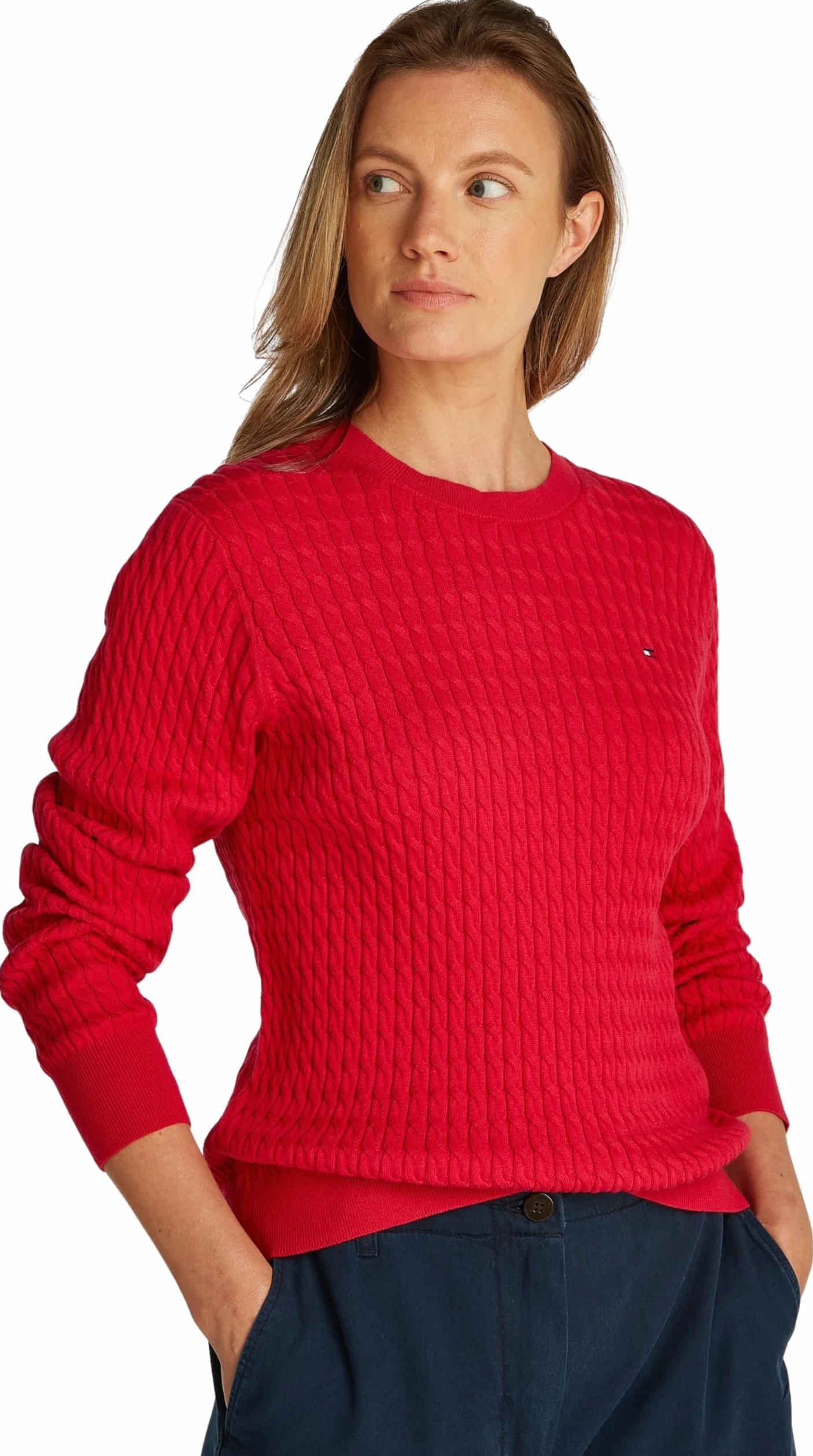 Tommy Hilfiger Sweter pullover Kobiety Co Cable C-nk Ls Sweater Ww0ww44993