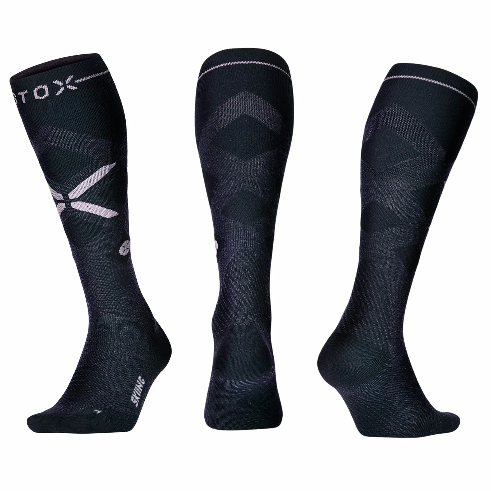 STOX Energy Socks - Damskie skarpety narciarskie - Skarpety kompresyjne premium - Skarpety narciarskie z wełny merynosów - Koniec z zimnymi stopami, koniec z skurczami - Skarpety snowboardowe