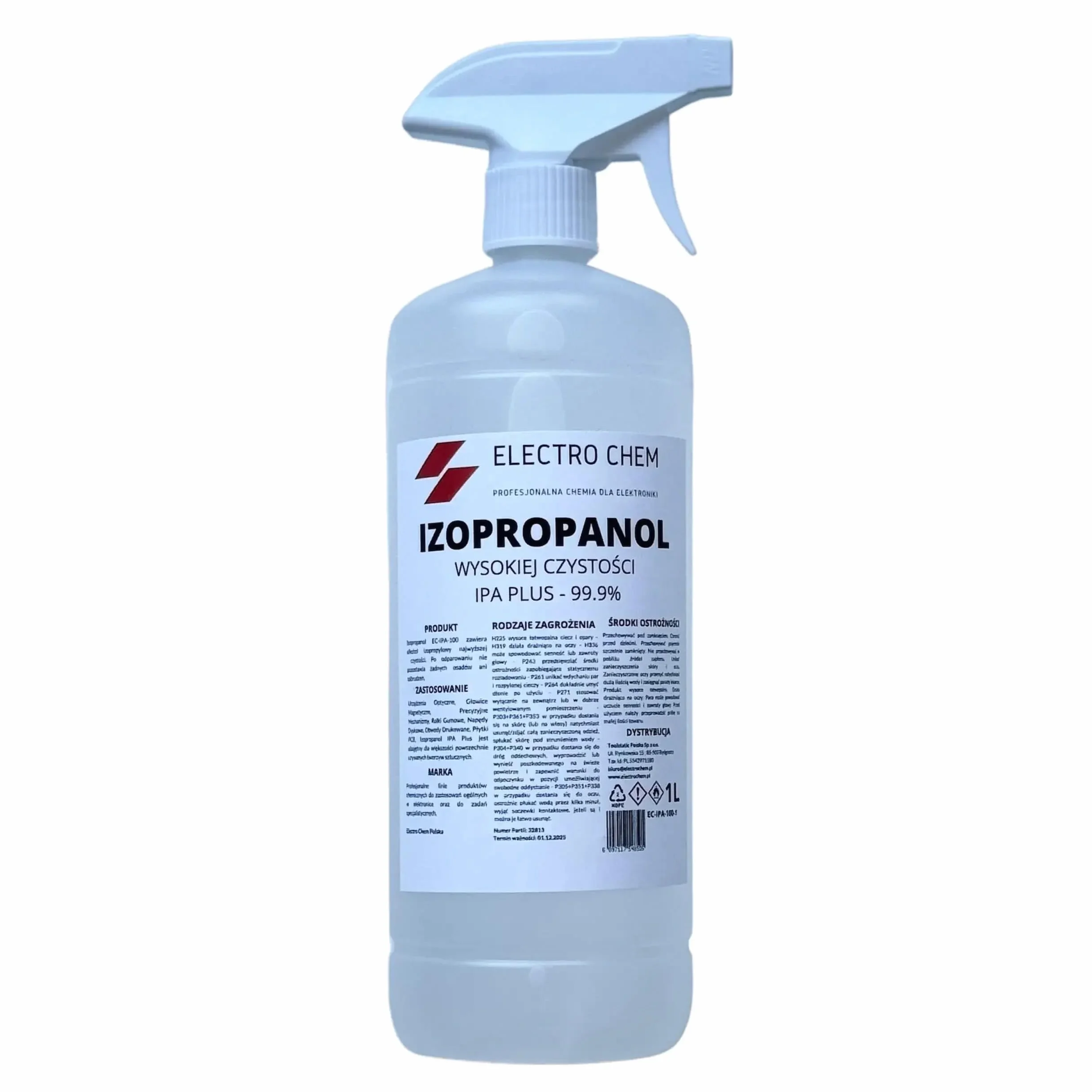 Izopropanol Electro Chem 99,9% - Atomizer - IPA 1L - Najwyższa jakość do elektroniki