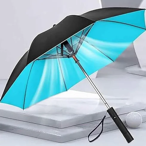 Przenośny parasol przeciwsłoneczny 3 w 1 z wentylatorem i mgłą, UV SPF 50, funkcja chłodzenia na kemping na świeżym powietrzu i na plażę