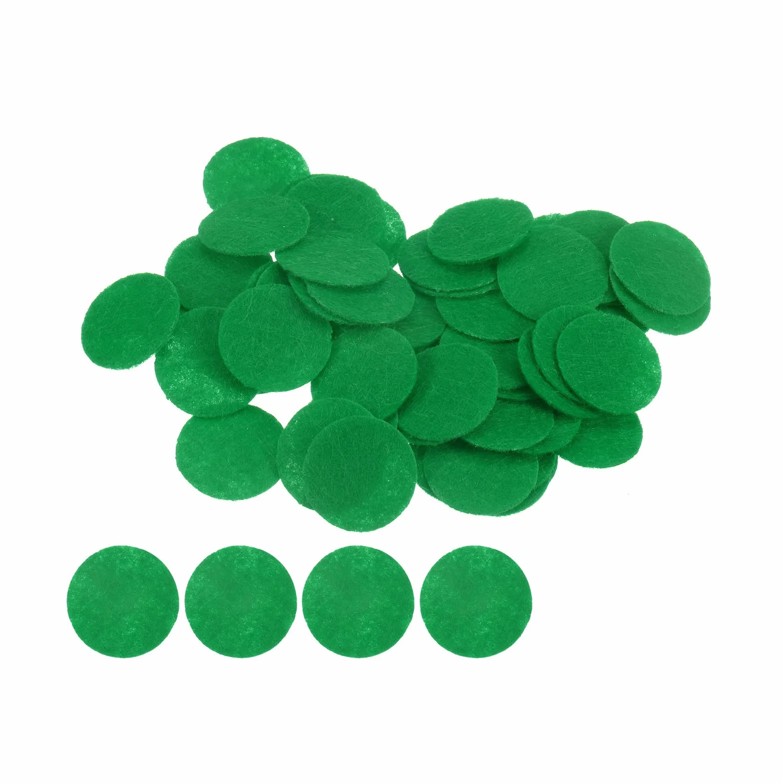sourcing map 100 szt. okrągłe koła filcowe 20 mm 3/4" rzemiosło podkładki filcowe włóknina poduszka filcowa zielona