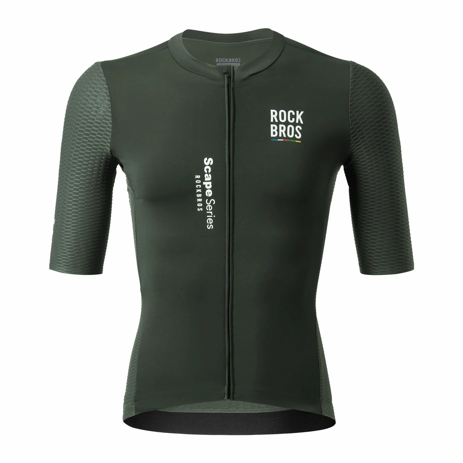 ROCKBROS Road to Sky Męska koszulka rowerowa szybkoschnąca koszulka z krótkim rękawem rower górski szosowy lato zielony