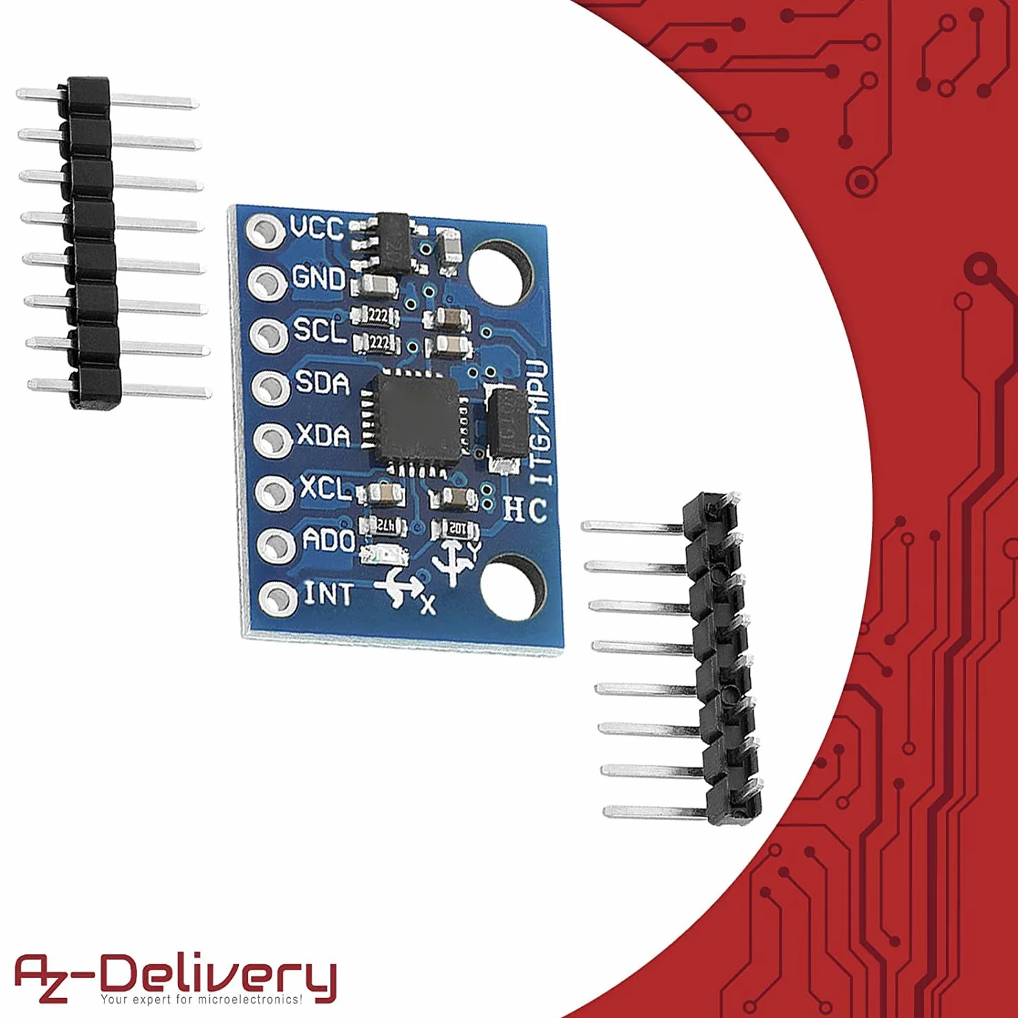 AZDelivery GY-521 Compatible with MPU-6050 3-osiowy żyroskop i akcelerometr kompatybilny z Arduino i Raspberry Pi w wraz z e-bookiem!