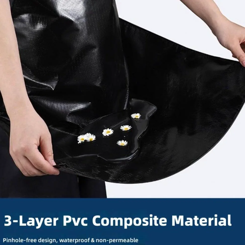 Fartuchy z regulacją, 10 szt. Czarny fartuch z PVC o grubości 0,3 mm, odporny na plamy olejowe, regulowane paski(100x65cm)