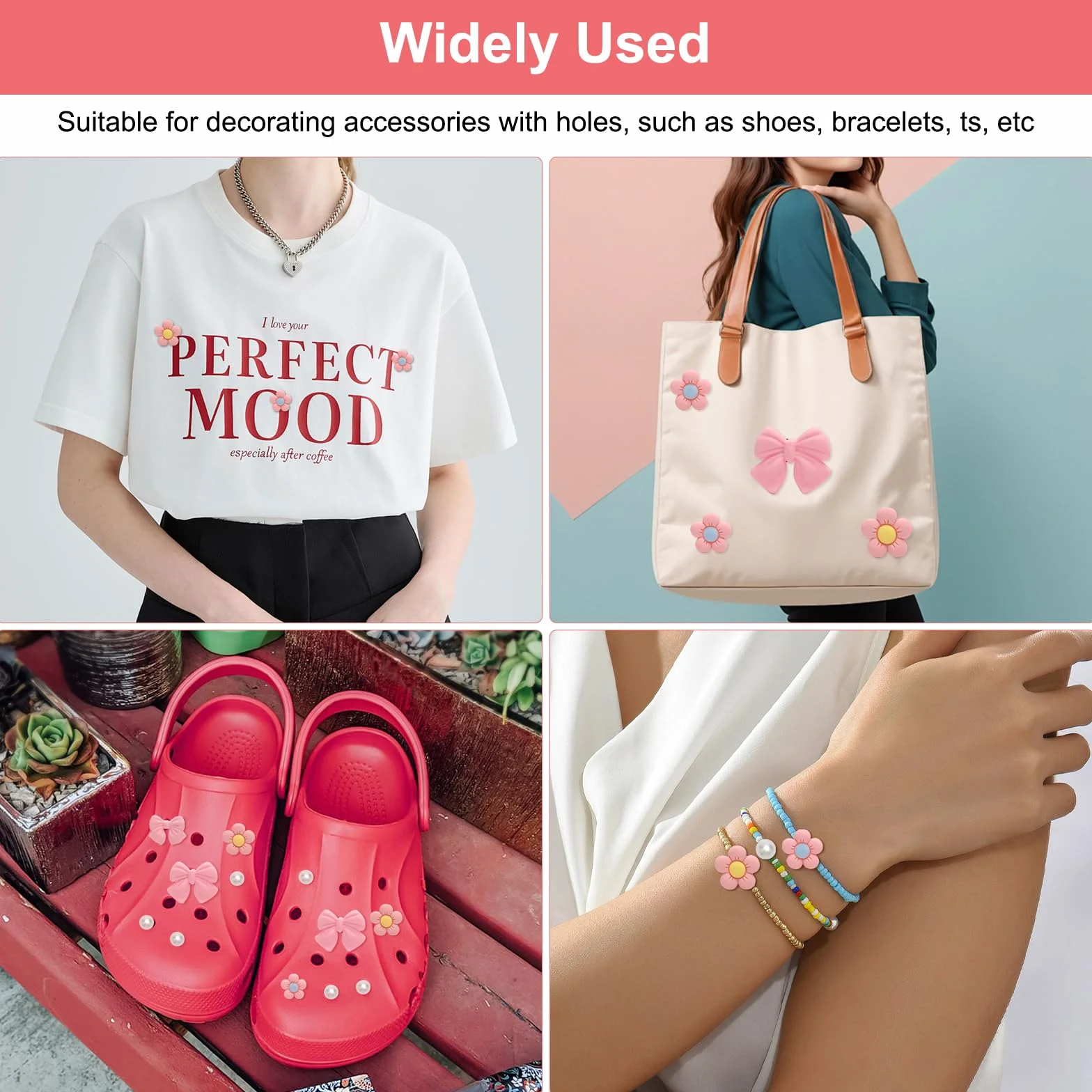 Zawieszka do butów, zawieszka w kształcie kwiatu, do butów Crocs, urocze buty, akcesoria dla dziewcząt, chłopców i dorosłych