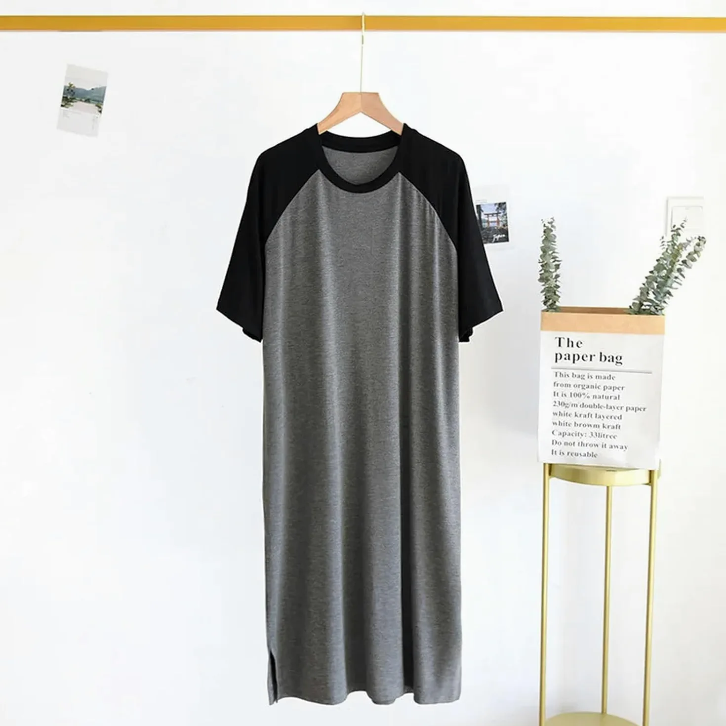 Piżamy Damskie Wiosna Lato Koszule Nocne Damska Koszula Nocna Krótki Rękaw Długa Koszula Nocna Bawełniana Plus Size Bielizna Nocna, Picture2, XL