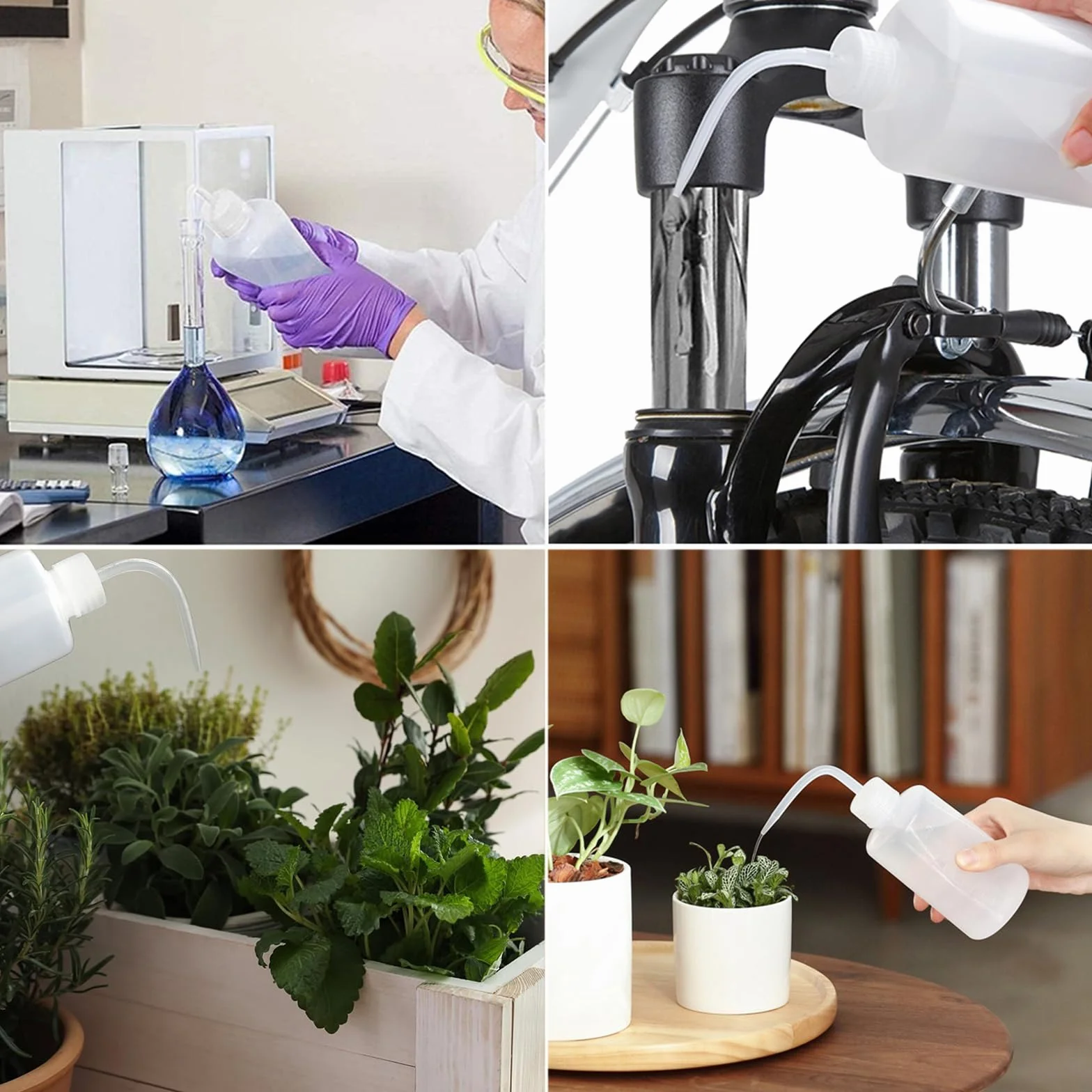 3 sztuki butelki do mycia, 250 ml, plastikowe butelki do wyciskania, plastikowa butelka do mycia laboratoryjnego, butelka do mycia wyciskania, przezroczysta butelka z rozpylaczem, Kiuiom