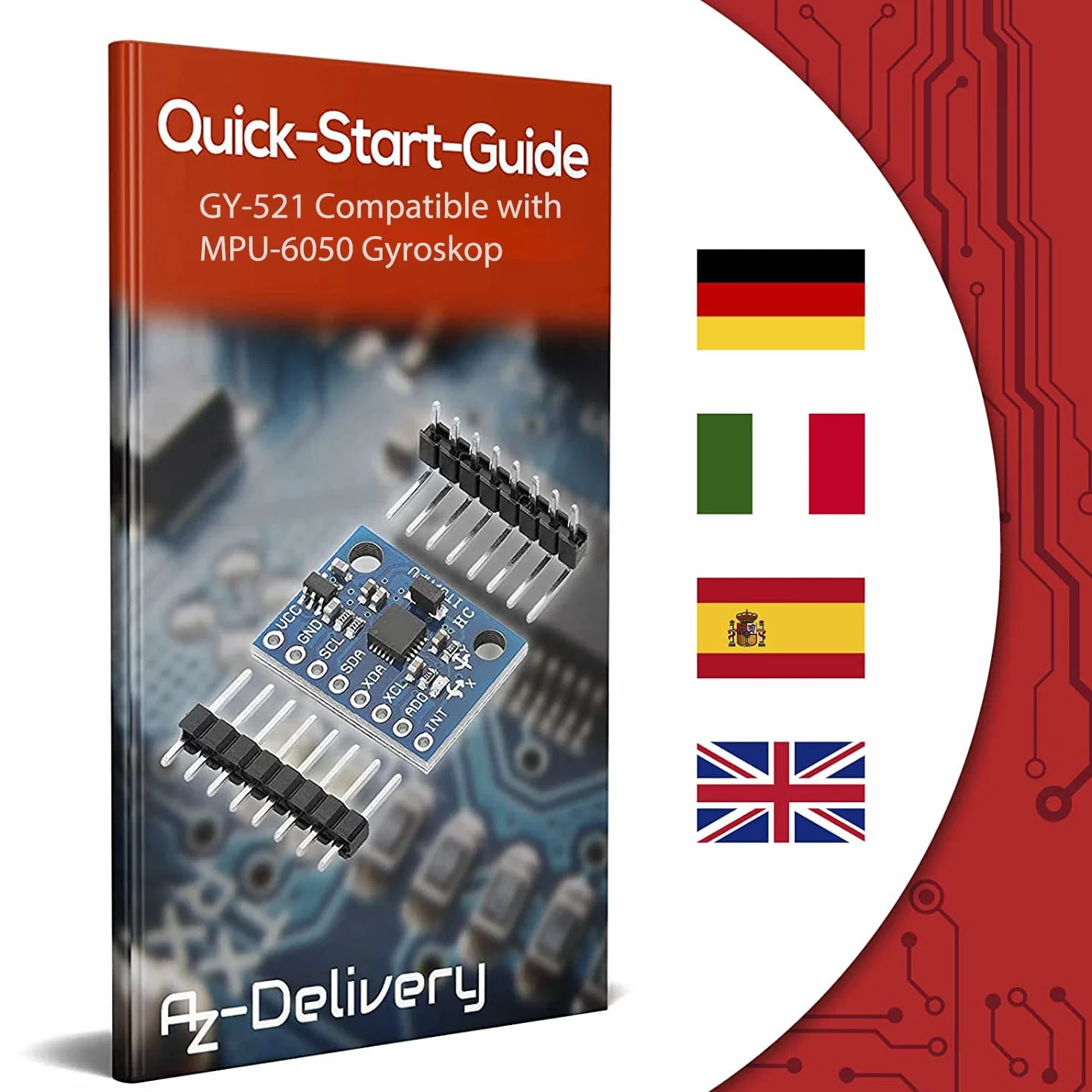 AZDelivery GY-521 Compatible with MPU-6050 3-osiowy żyroskop i akcelerometr kompatybilny z Arduino i Raspberry Pi w wraz z e-bookiem!