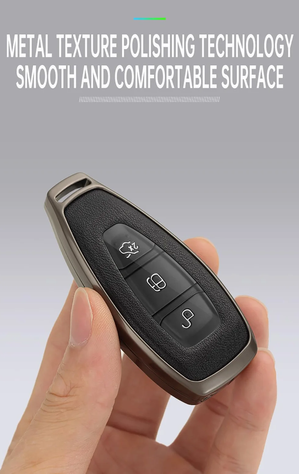 ontto Etui na kluczyki samochodowe pasuje do Ford Focus 3 4 ST Mondeo MK3 MK4 Fiesta Fusion Kuga Ecosport S-Max, etui na klucze, skrzynka na klucze