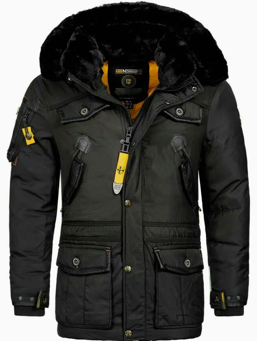 Geographical Norway Ciepła męska kurtka zimowa FVSB Parka Outdoor ACORE Luxus NARCIE