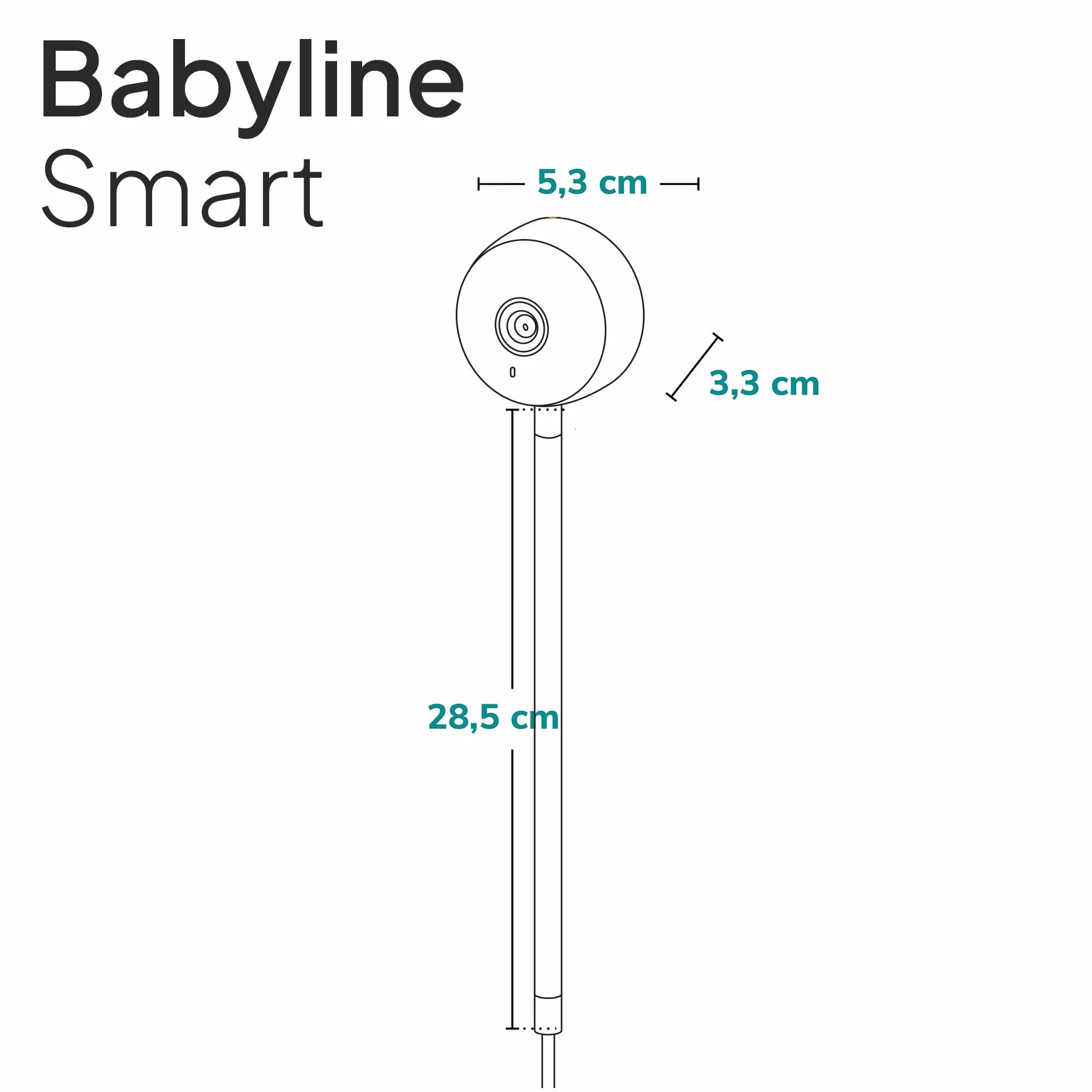 Lionelo Care Babyline Smart inteligentna elektroniczna elektroniczna niania niania, kamera dla niemowląt, Wi-Fi, aplikacja mobilna, wykrywanie ruchu i hałasu, widoczność w ciemności
