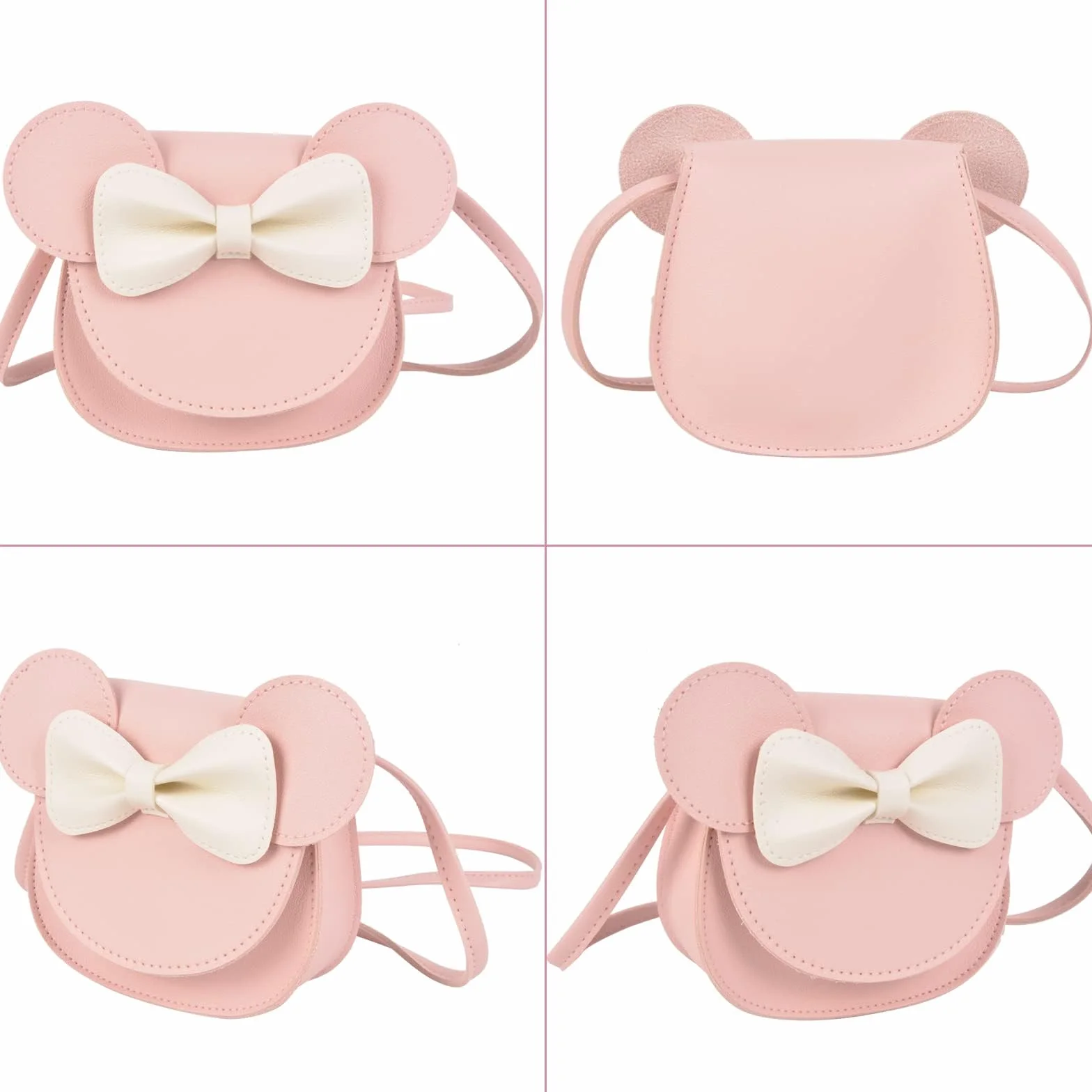 Shirene Mała Myszka Kokarda Kokarda Crossbody, Mała Dziewczynka Torebka Na Ramię Kokarda Klapka Mini Magnetyczna Klapka Torba Regulowany Pasek Torba Na Ramię Dla Dziewczyn Dzieci Maluch Nastolat