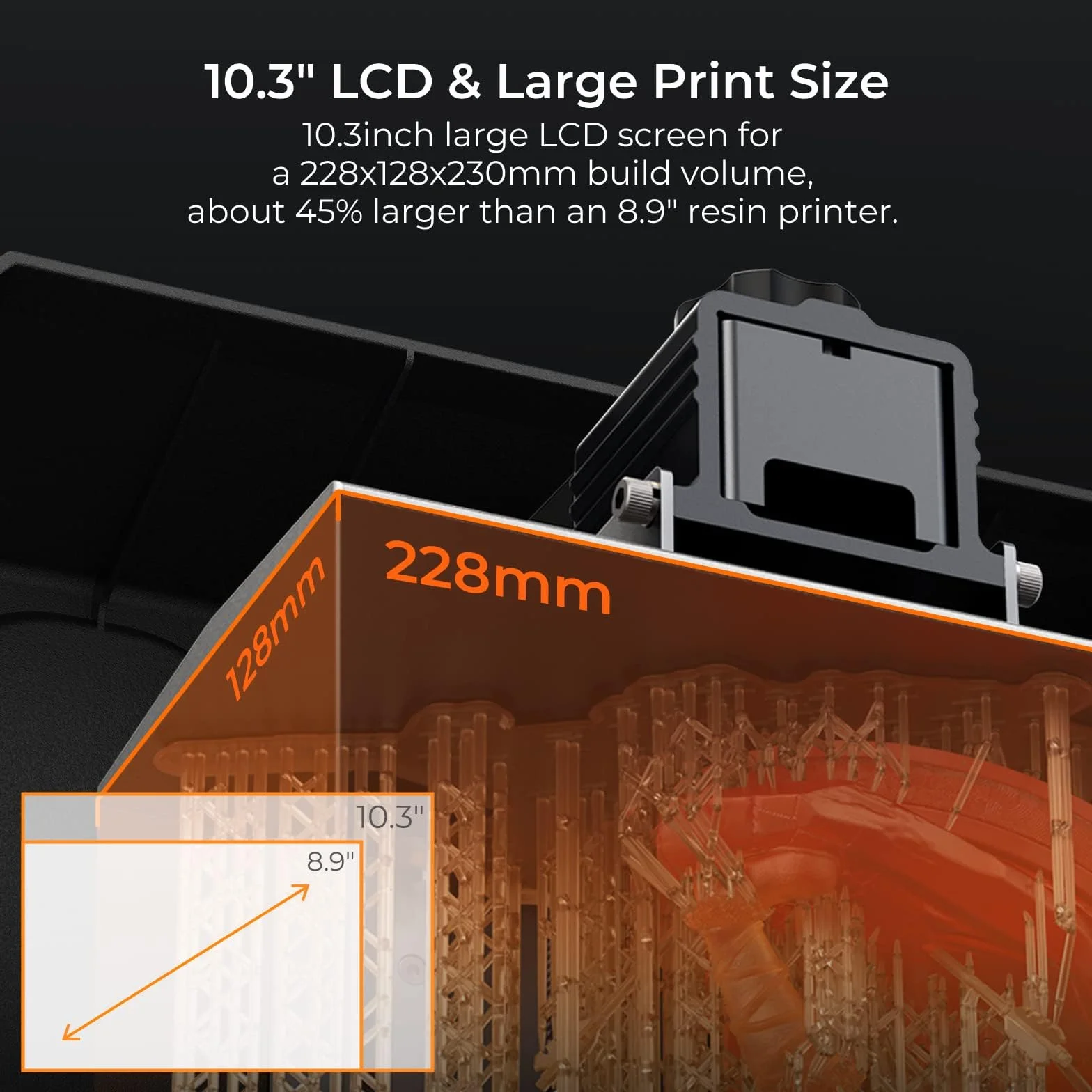 Creality Halot-Mage Żywiczna drukarka 3D, rozdzielczość 8K, monochromatyczny ekran LCD 10,3 Zoll, fotoutwardzalna drukarka żywiczna UV z precyzyjnym zintegrowanym światłem, szybkie drukowanie