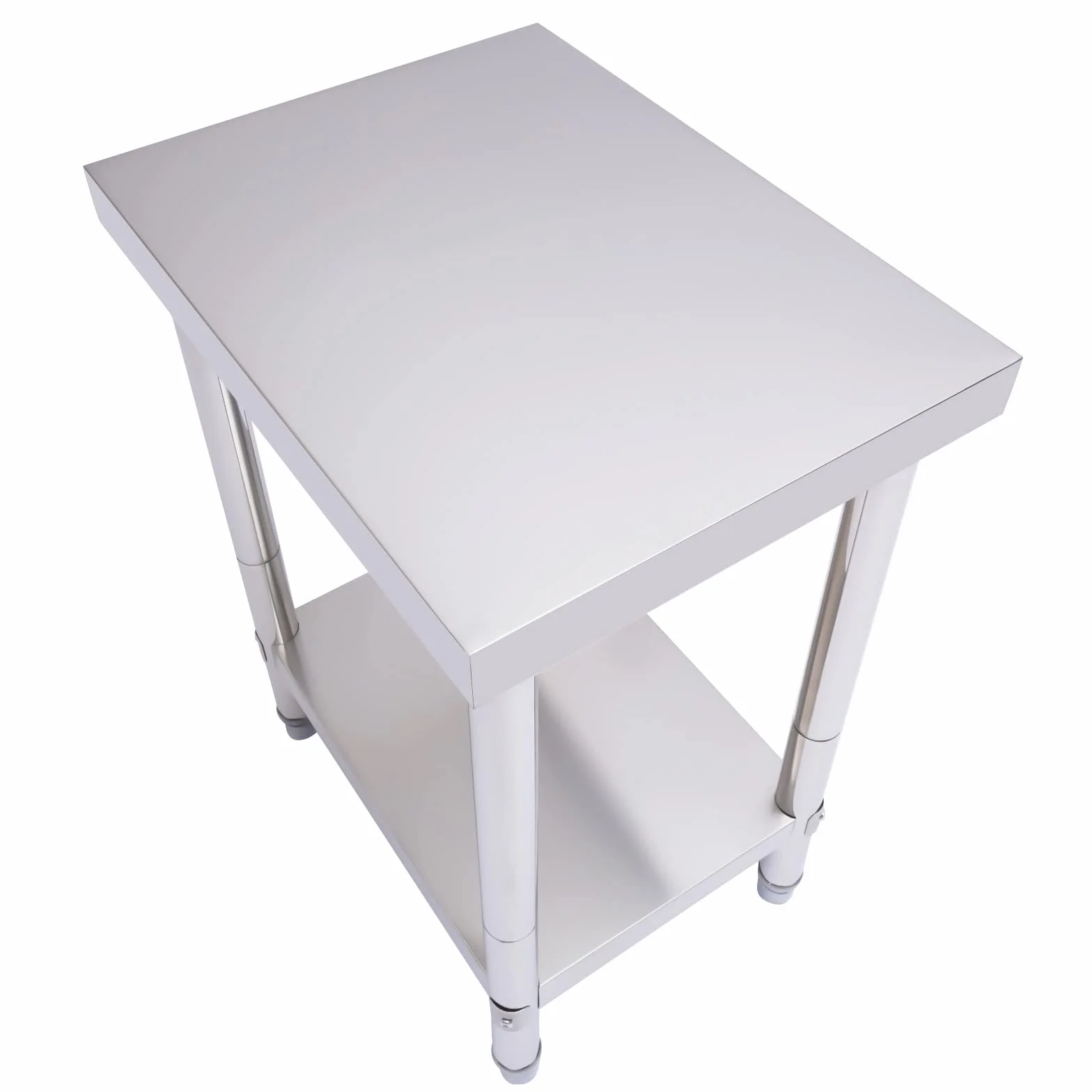 Stół ze stali nierdzewnej do kuchni, 60 x 45 x 80 cm, stół roboczy z regulowanymi nóżkami i rękawiczkami, stół kuchenny ze stali nierdzewnej, do 400 kg